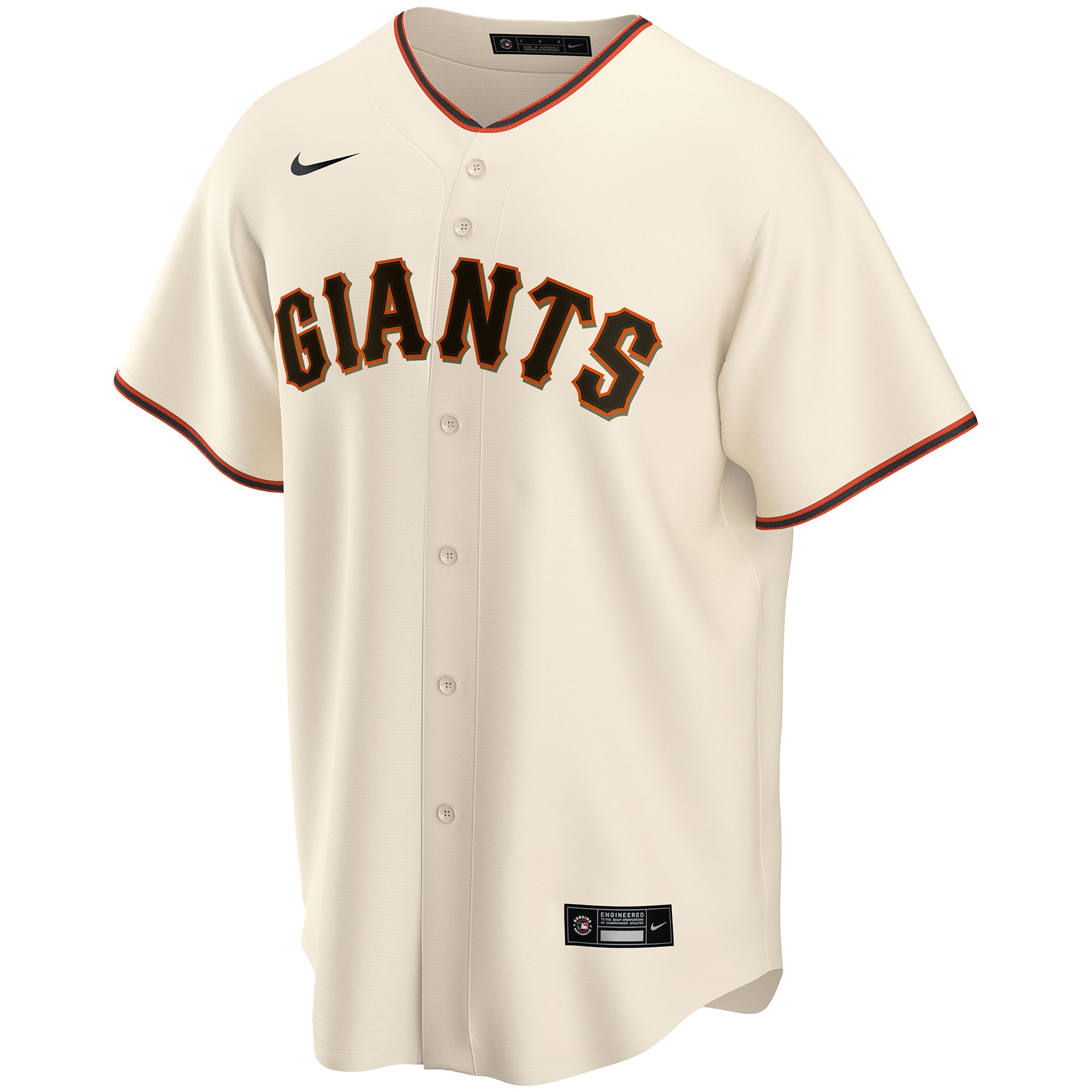 Alternative view of nike custom Giants Cream Alternate Jersey - Nike Giants Cream
