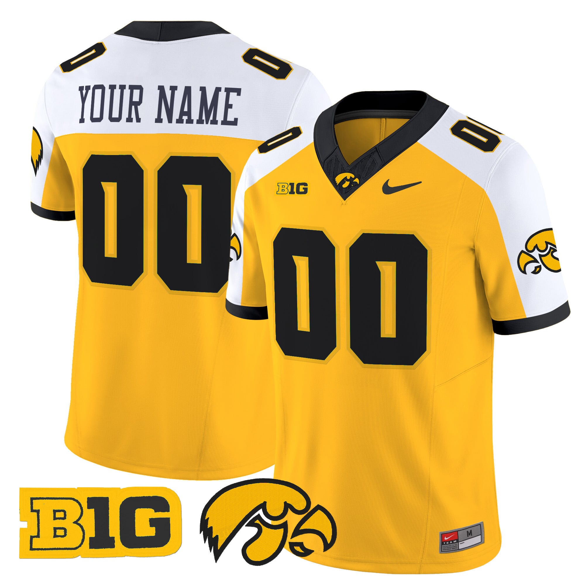 Alternative view of nike custom Iowa Hawkeyes Black Jersey - Nike Iowa Hawkeyes Black