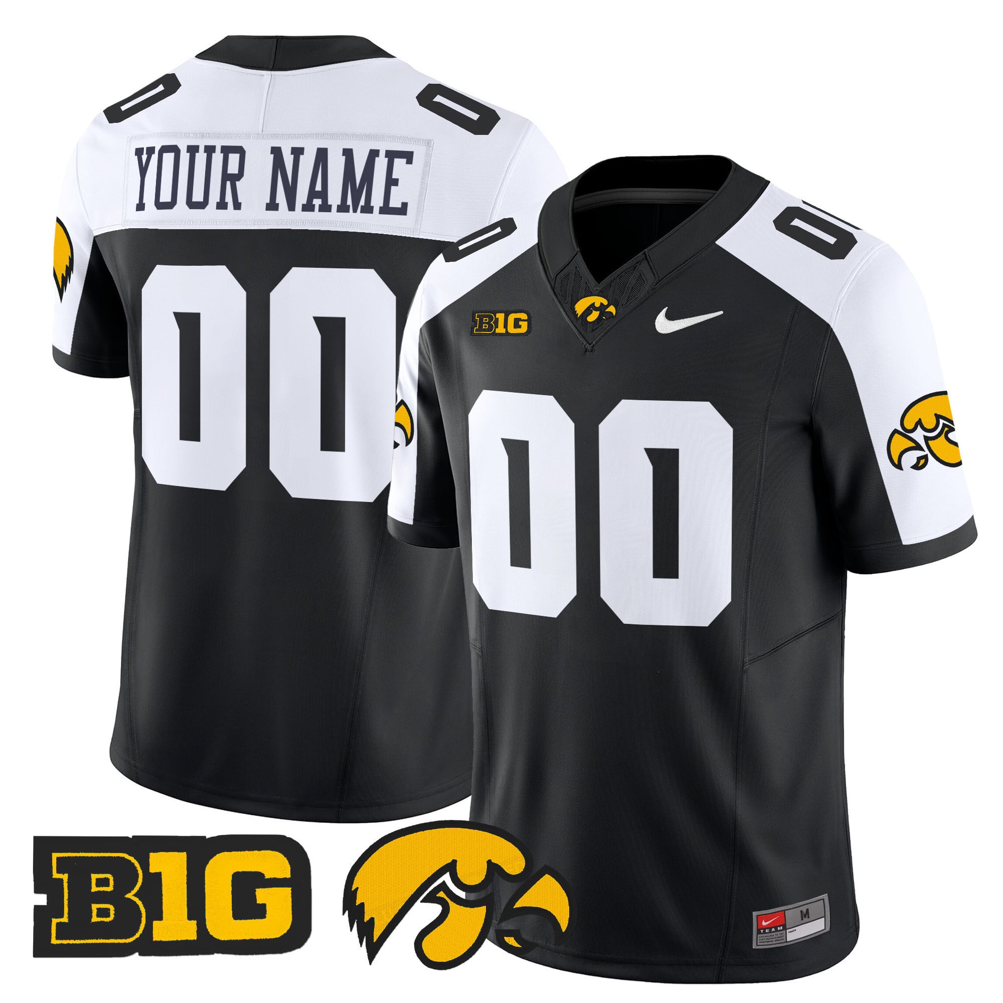 nike custom Iowa Hawkeyes Black Jersey - Nike Iowa Hawkeyes Black