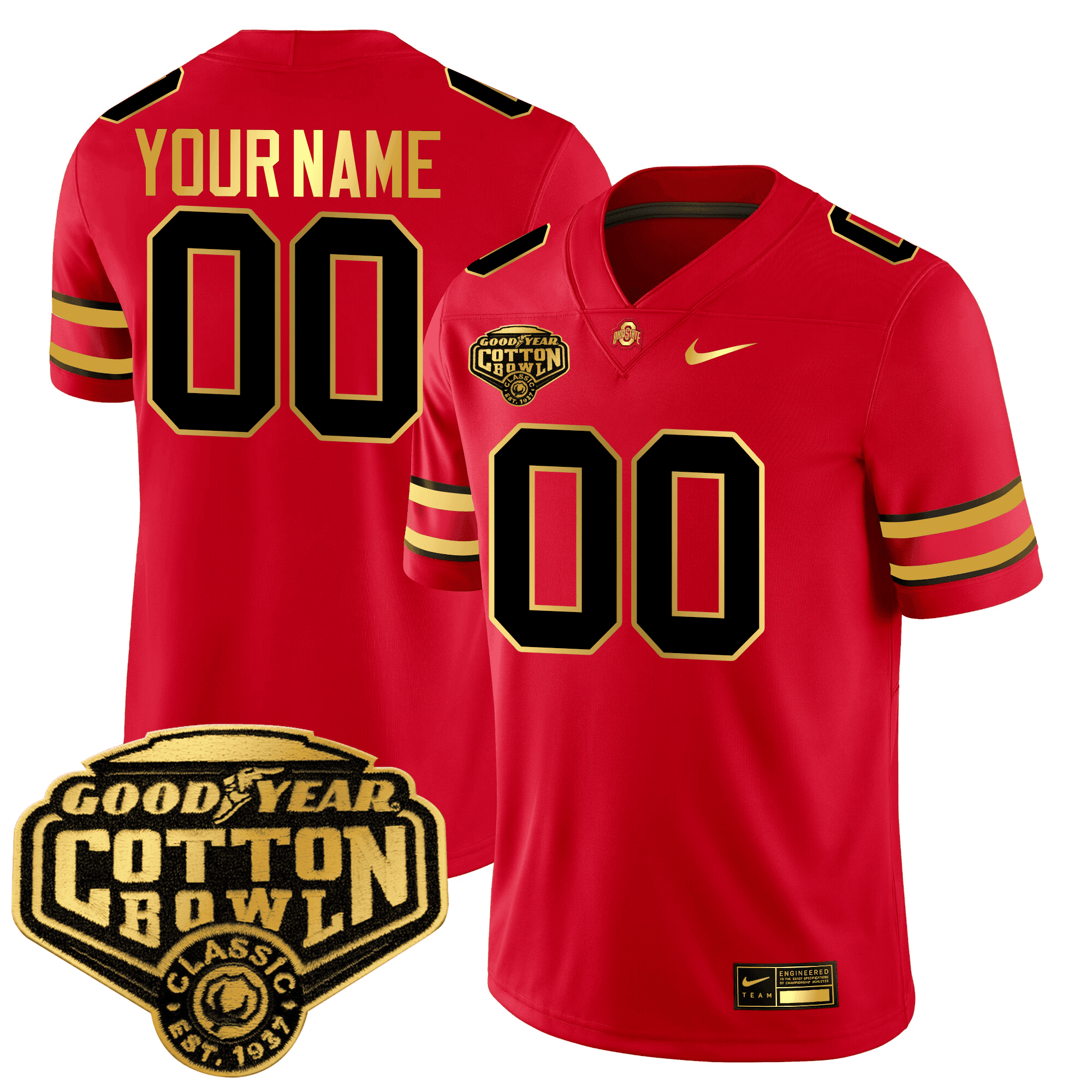 nike custom Ohio State Cotton Bowl Jersey - Nike Ohio State Cotton