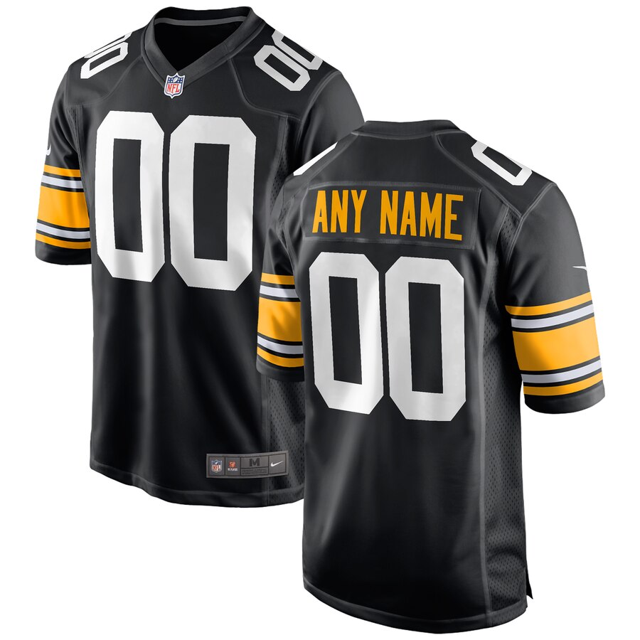 nike custom Steelers Black Gold Jersey - Nike Steelers Black Gold