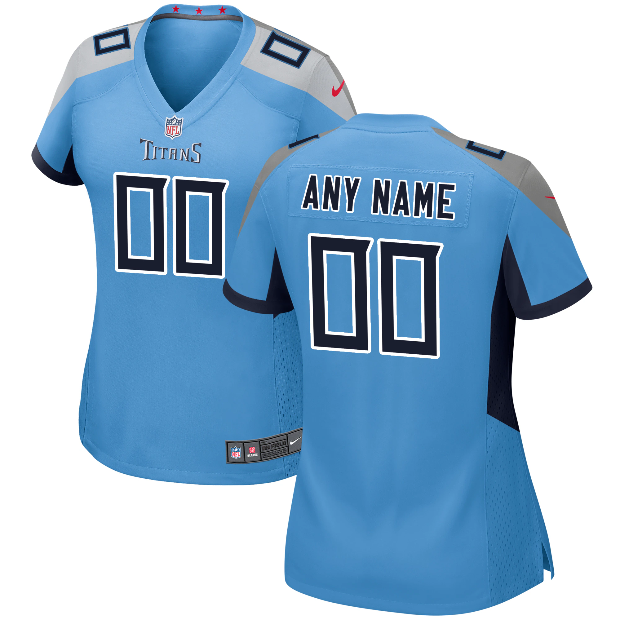 Alternative view of nike custom Titans Light Blue Jersey - Nike Titans Light Blue Custom