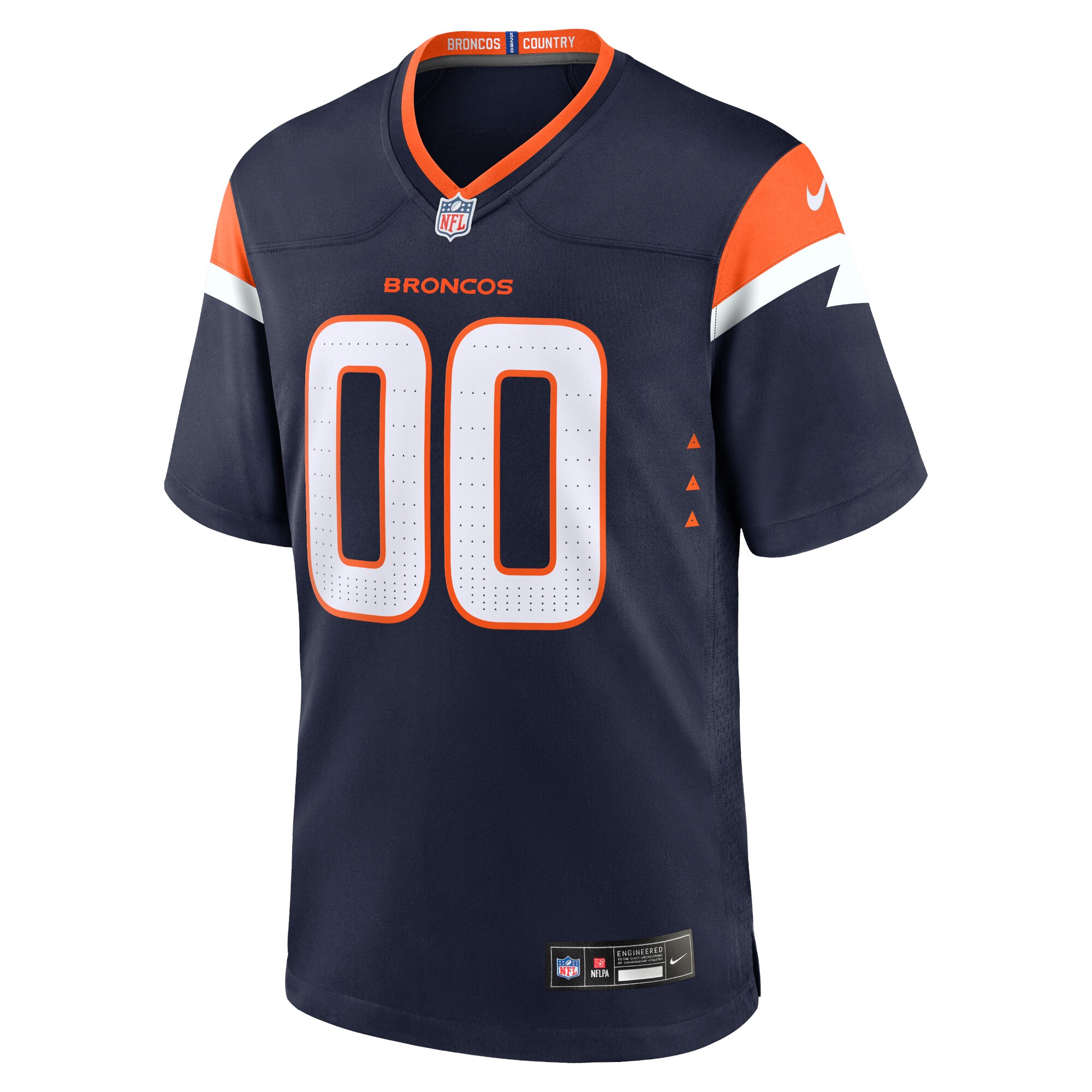Alternative view of nike design Broncos Navy Custom Jersey - Nike Broncos Navy Custom