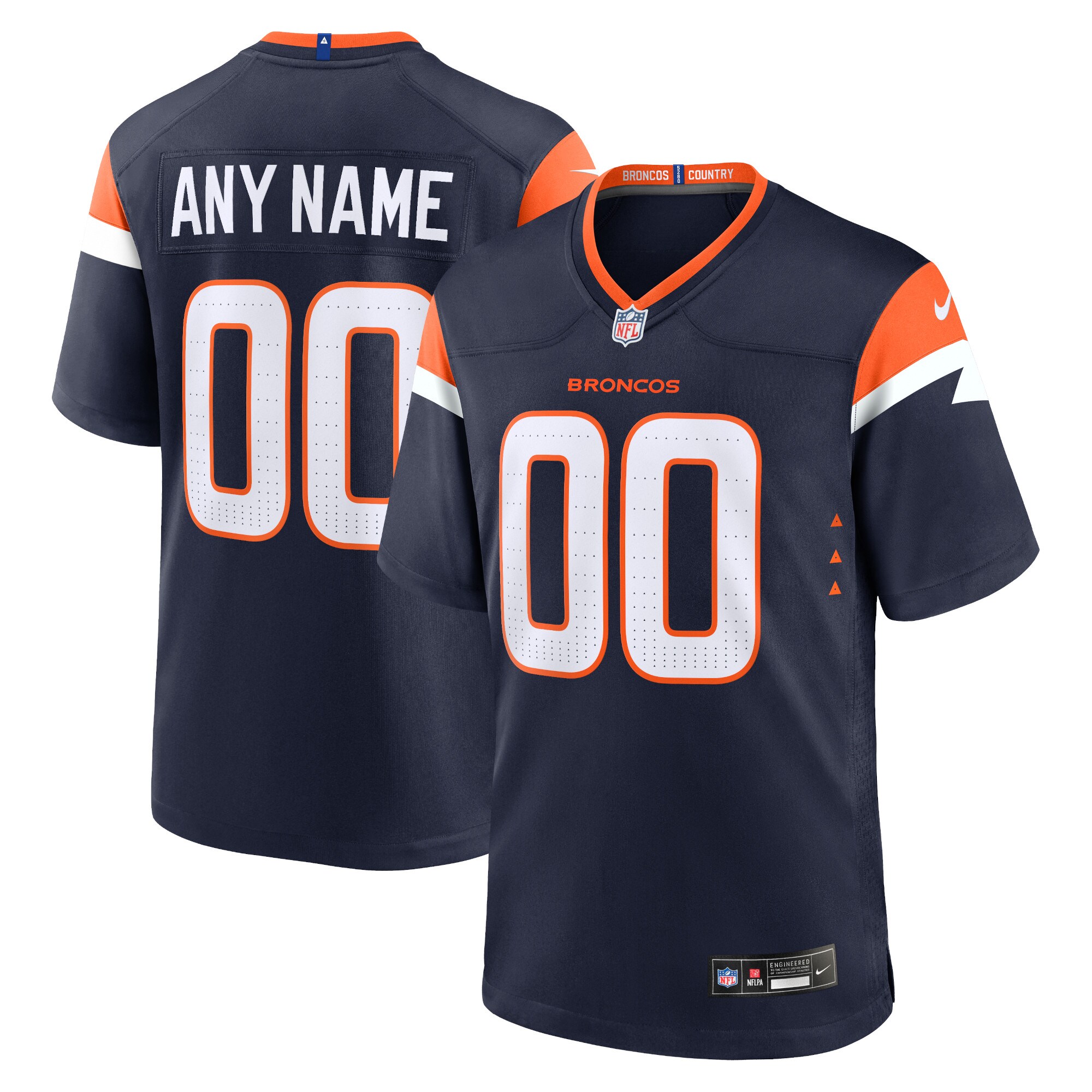 nike design Broncos Navy Custom Jersey - Nike Broncos Navy Custom
