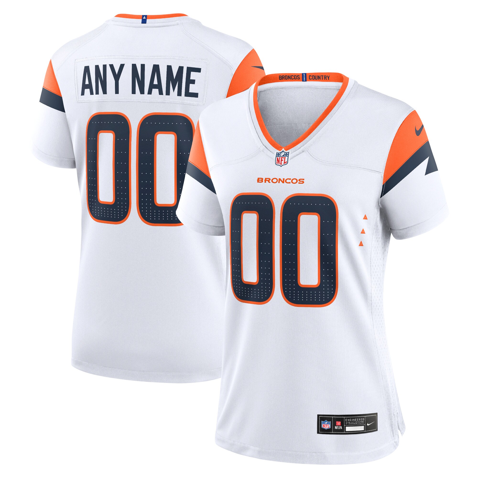 nike design Broncos White Custom Jersey - Nike Broncos White Custom