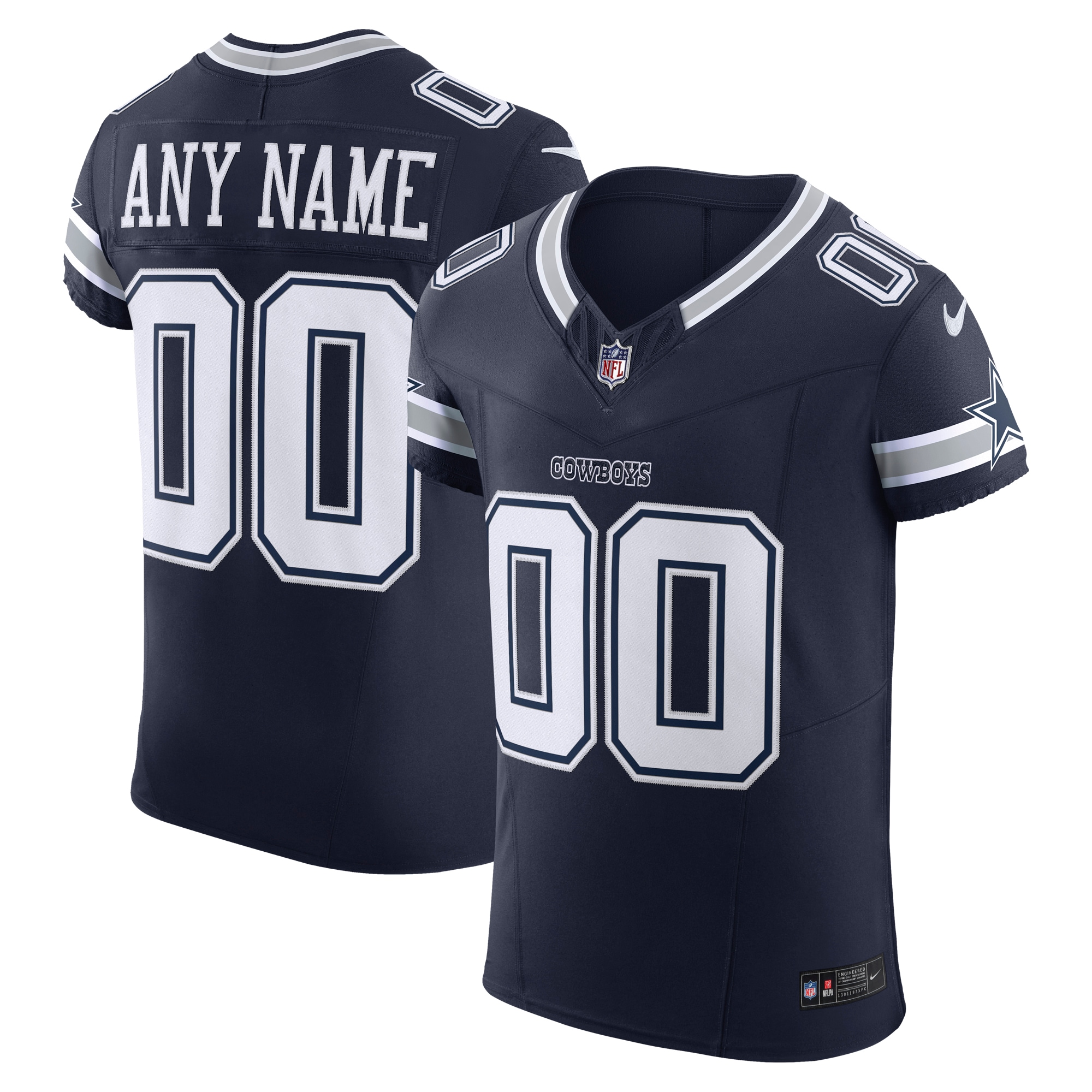 nike design Cowboys Navy Custom Jersey - Nike Cowboys Navy Custom
