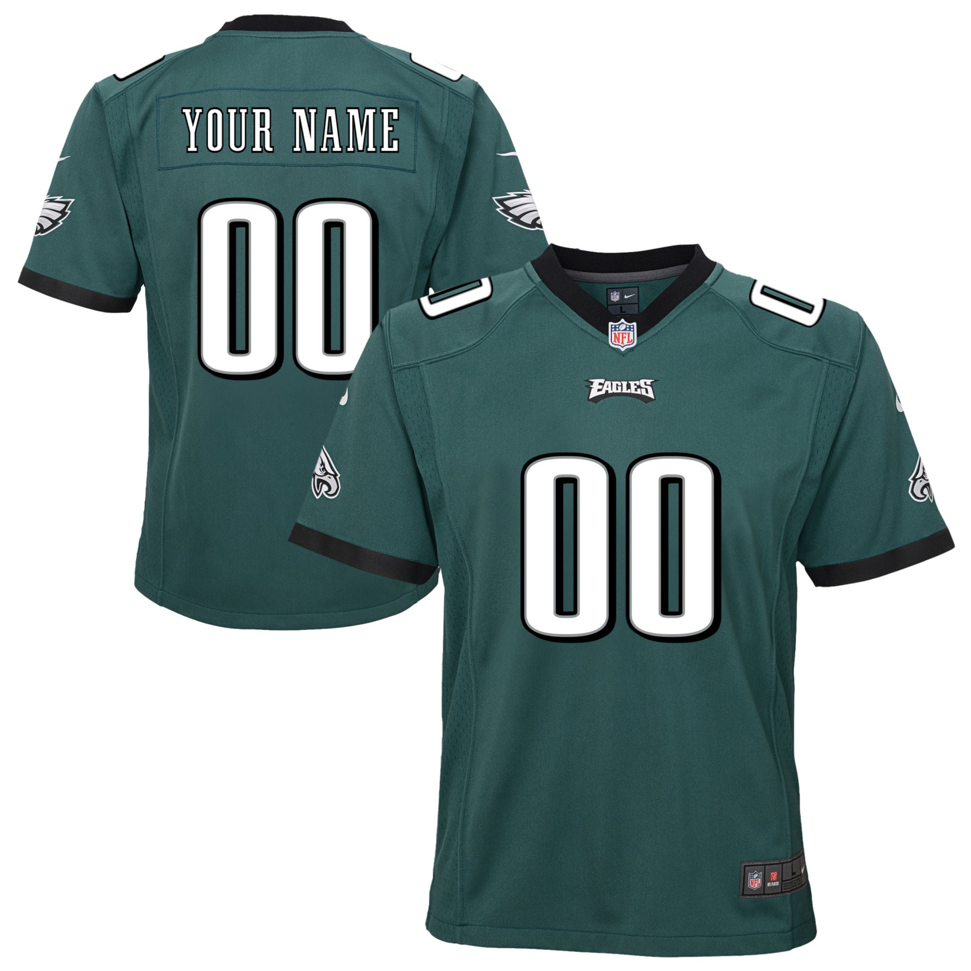 nike design Eagles Midnight Green Custom Jersey - Nike Eagles Midnight