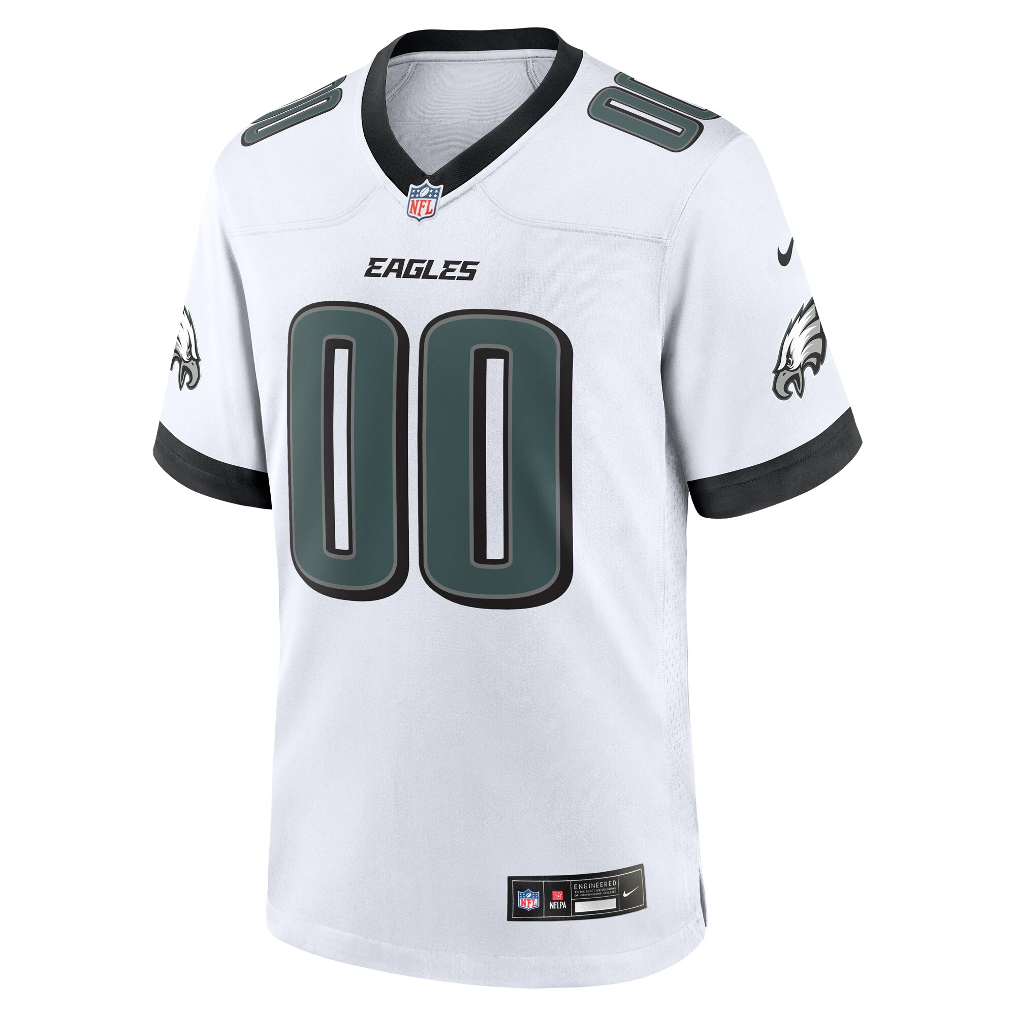 Alternative view of nike design Eagles White Custom Jersey - Nike Eagles White Custom