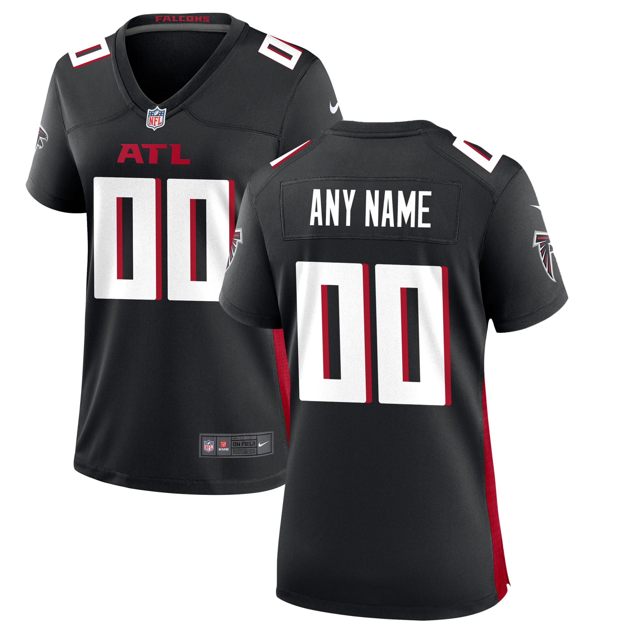 Alternative view of nike design Falcons Black Custom Jersey - Falcons Black Custom Jersey