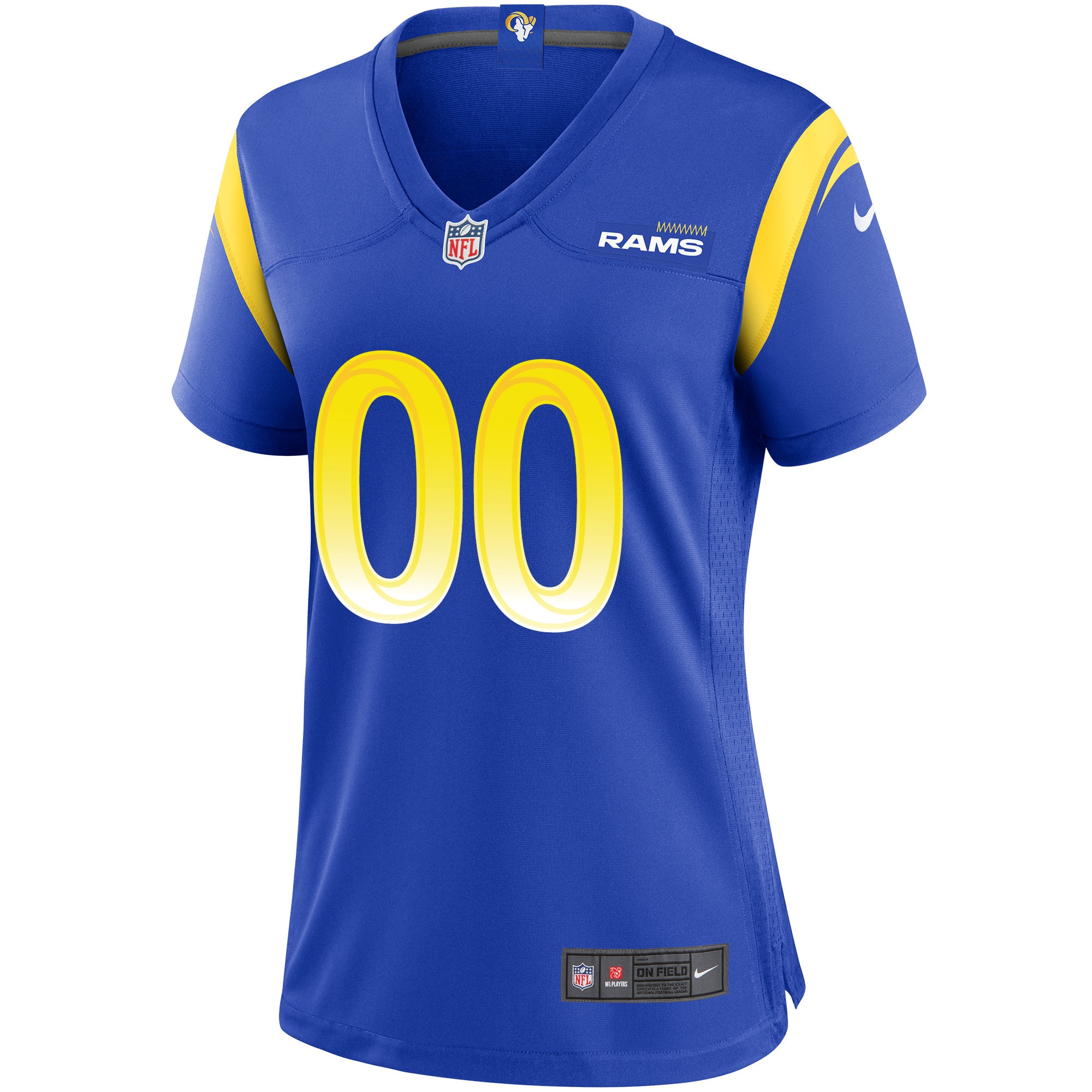 Alternative view of nike design Rams Royal Blue Custom Jersey - Rams Royal Blue Custom