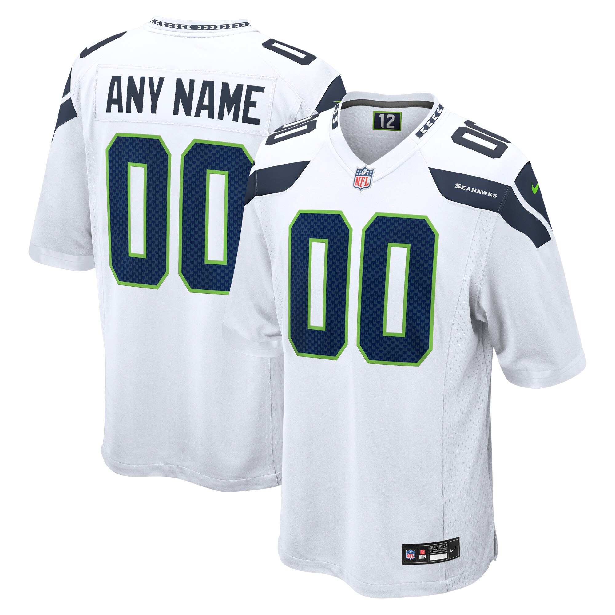 nike design Seahawks White Custom Jersey - Seahawks White Custom