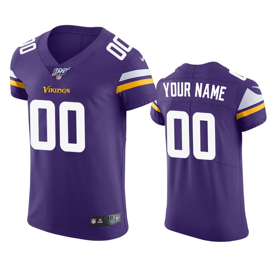 nike design Vikings Purple Custom Jersey - Nike Vikings Purple Custom