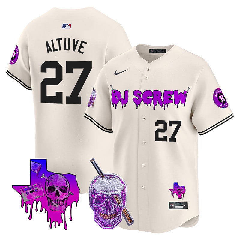 Alternative view of Nike DJ Screw Astros Jersey - Cream ’71 Edition