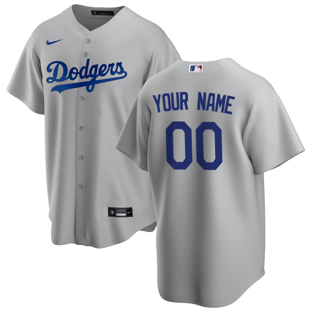 Nike Dodgers Gray Custom Jersey - Personalize Your MLB Gear!