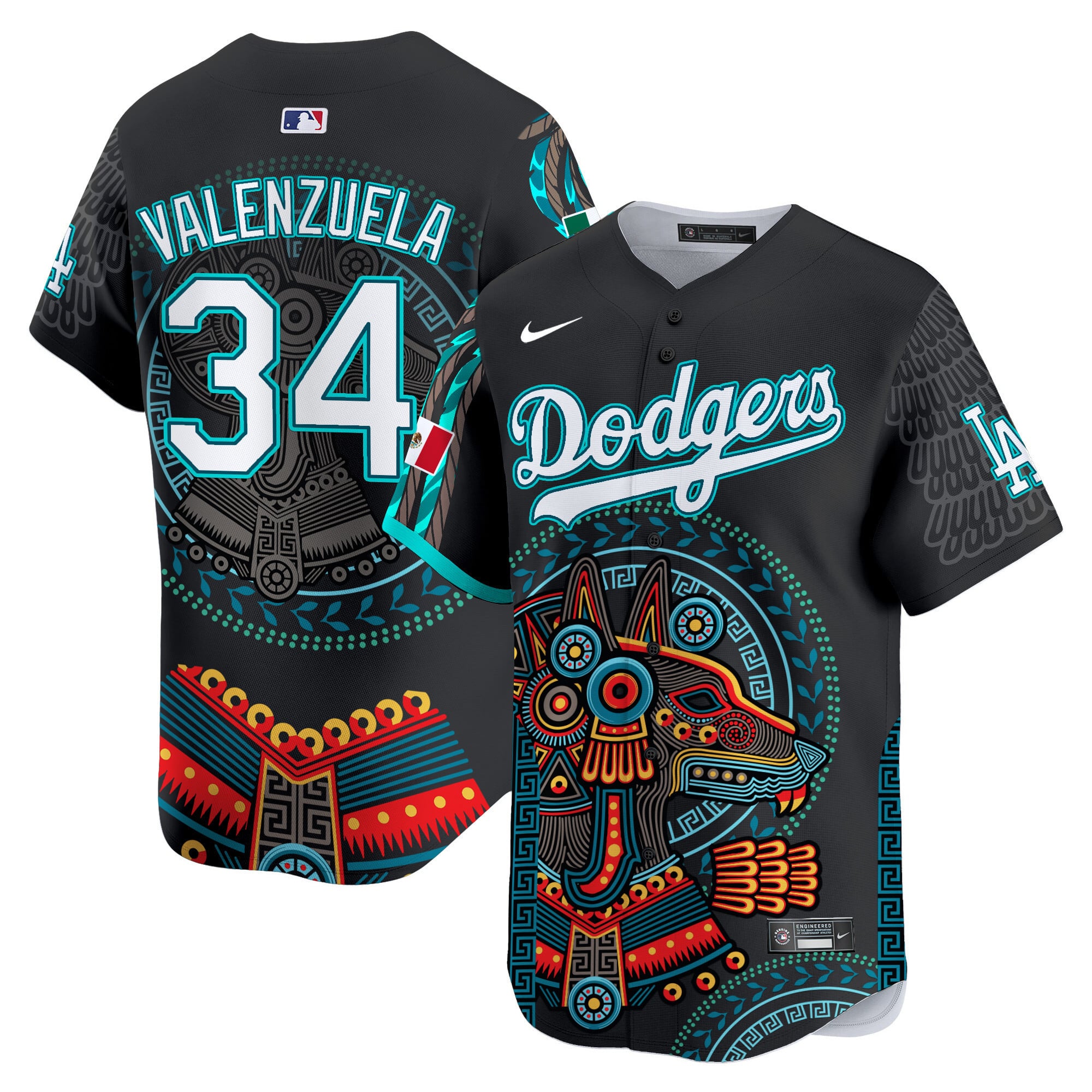Nike Dodgers Valenzuela Jersey - Black Cultural Edition