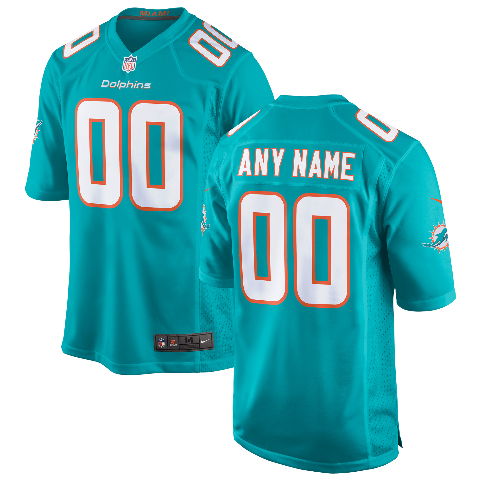 Nike Dolphins Aqua Custom Jersey - Personalized NFL Style