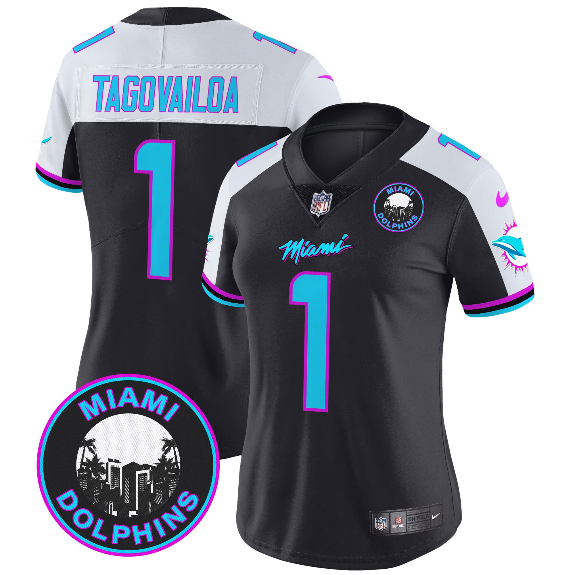 Nike Dolphins Tagovailoa Jersey - Black Alternate Edition