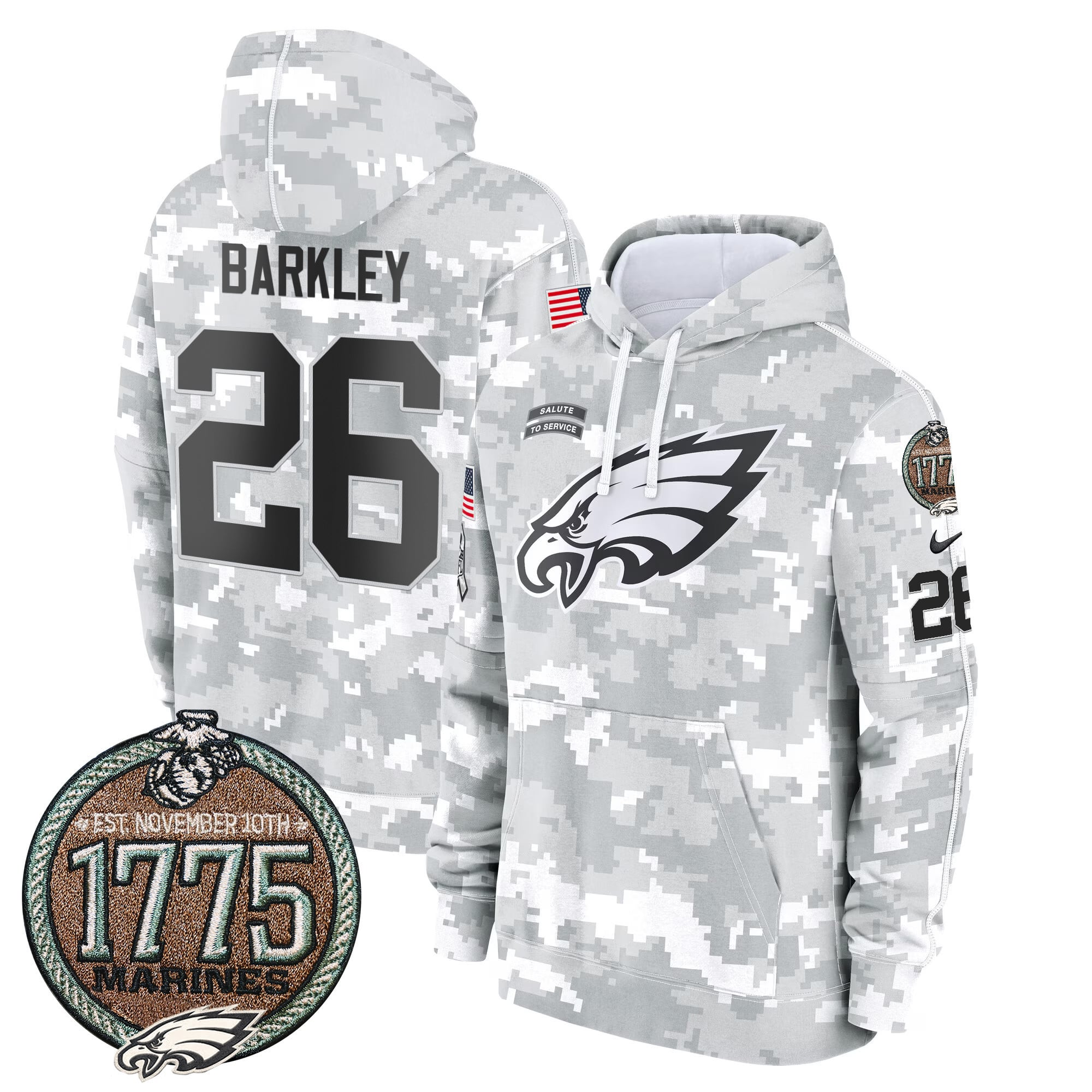 nike Eagles Barkley Camo Hoodie - Nike Eagles Barkley #26 Camo Hoodie
