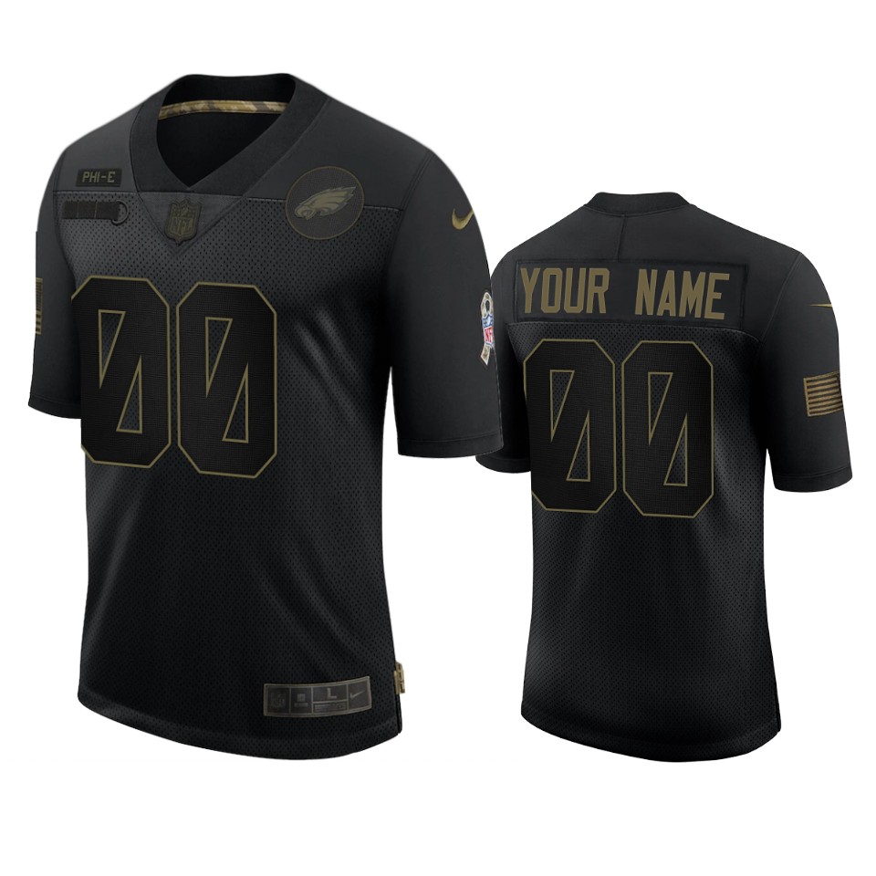 nike Eagles Black Custom Jersey - Nike Eagles Black Alternate Custom
