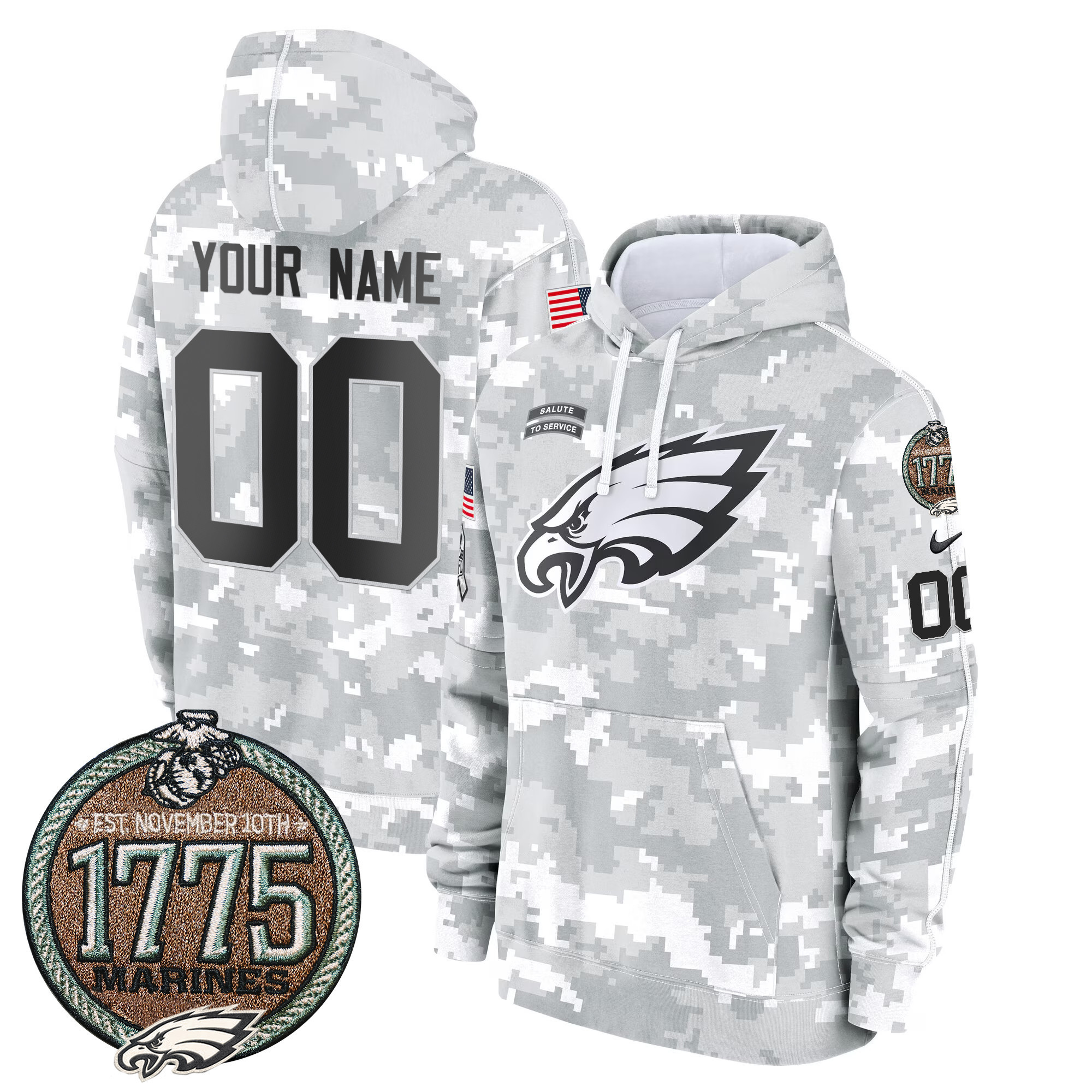nike Eagles Camo Salute Hoodie - Nike Eagles Salute to Service Camo