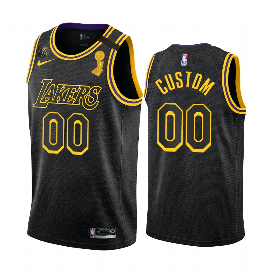nike earned Lakers Black Custom Jersey - Nike Lakers Black Custom