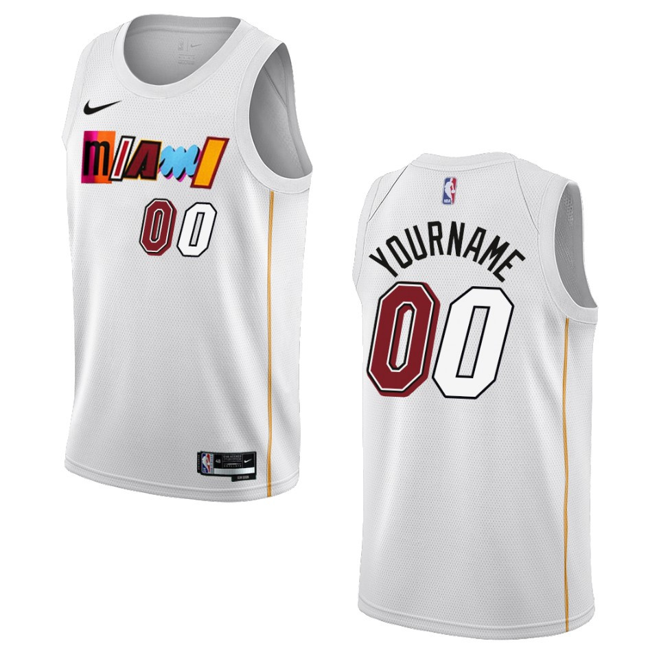 nike edition Miami Heat White Custom Jersey - Nike Miami Heat White