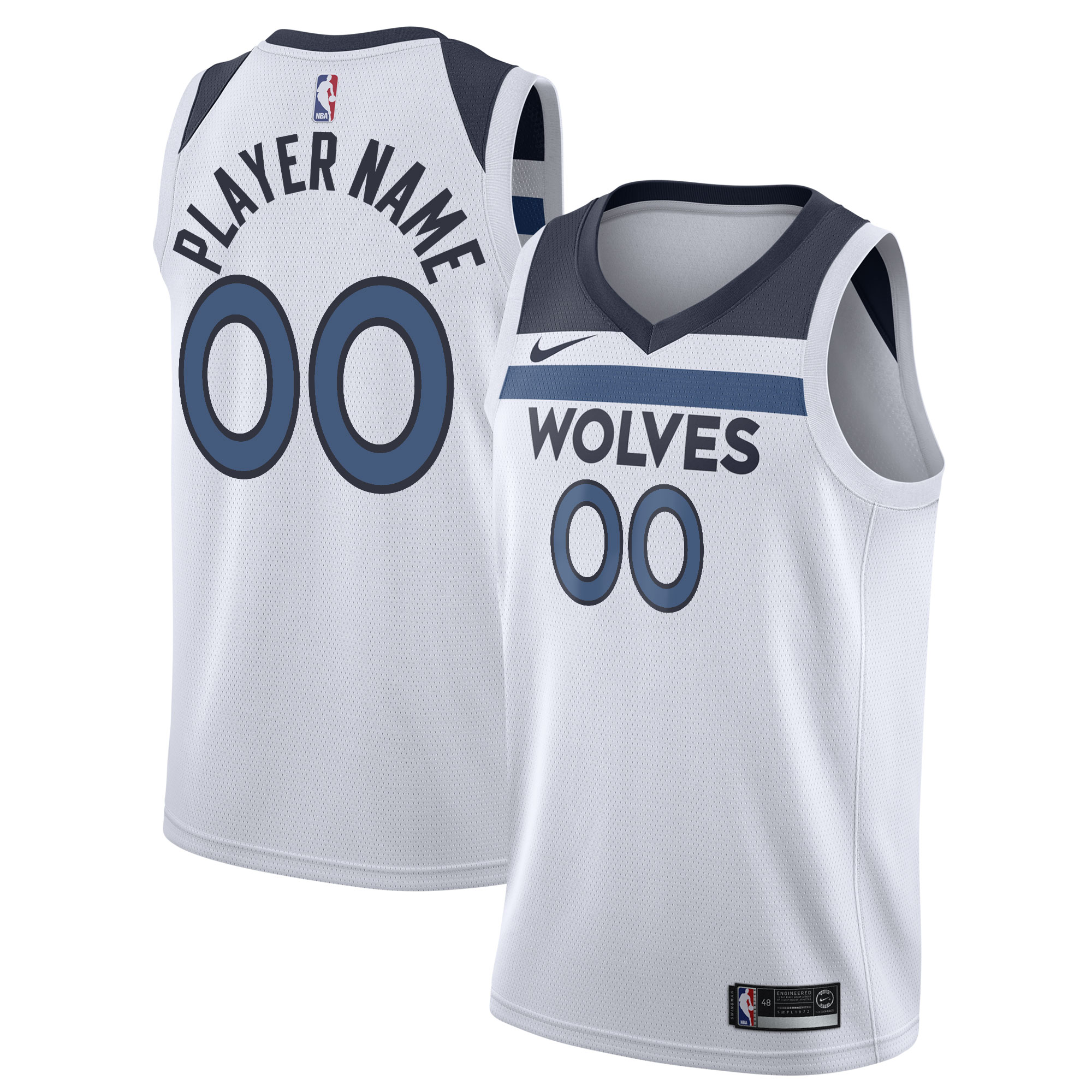 nike edition Timberwolves White Custom Jersey - Nike Timberwolves