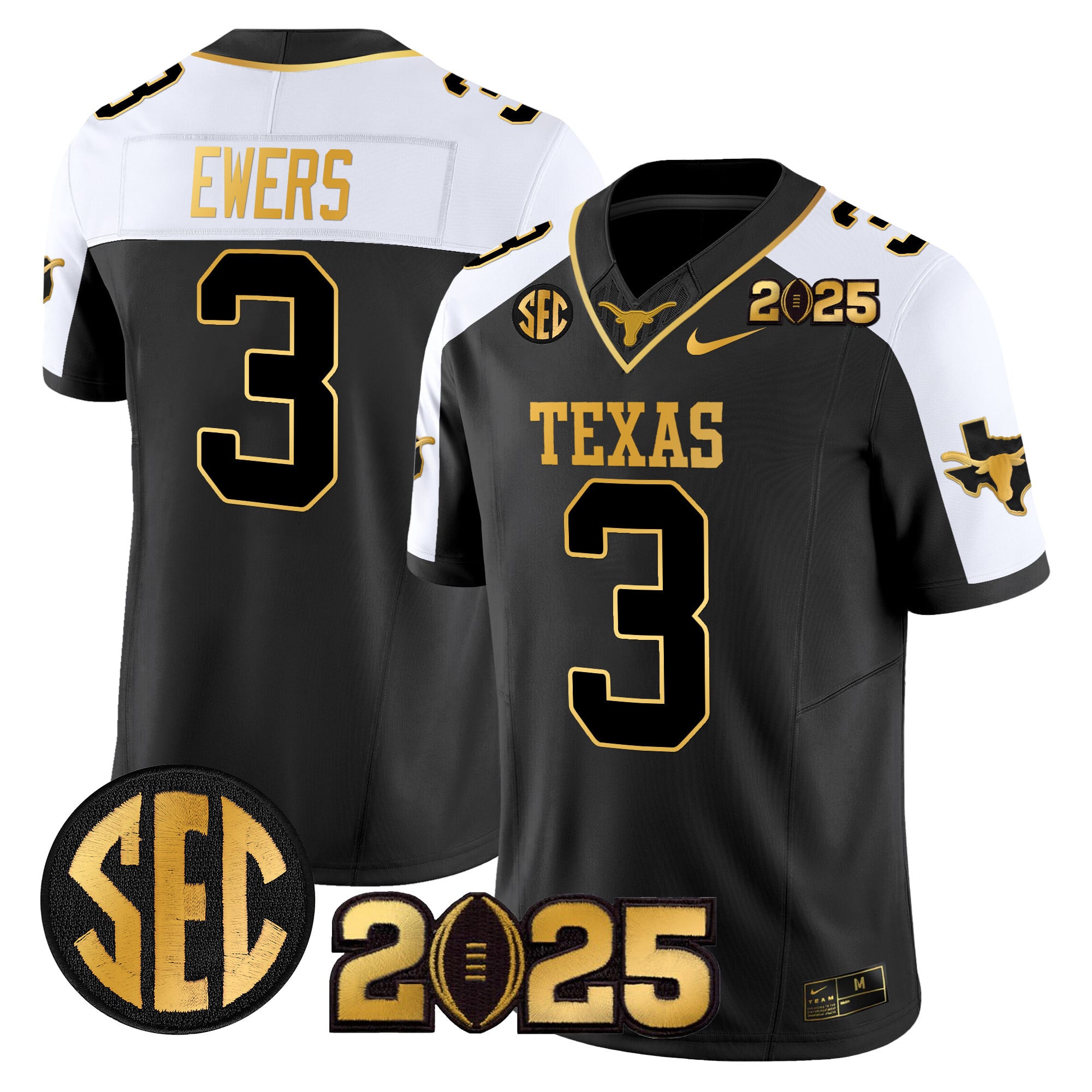 nike ewers Texas Longhorns Black Jersey - Nike Texas Longhorns Ewers