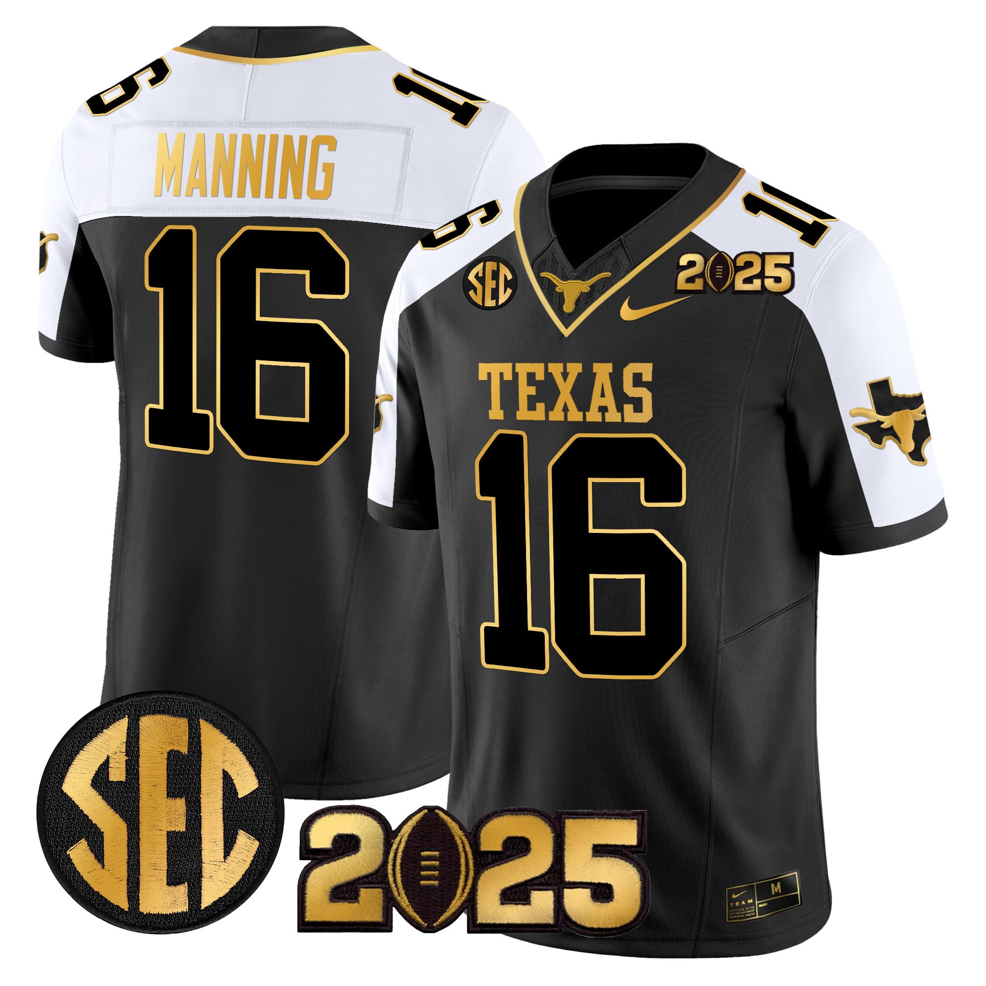 Alternative view of nike ewers Texas Longhorns Black Jersey - Nike Texas Longhorns Ewers