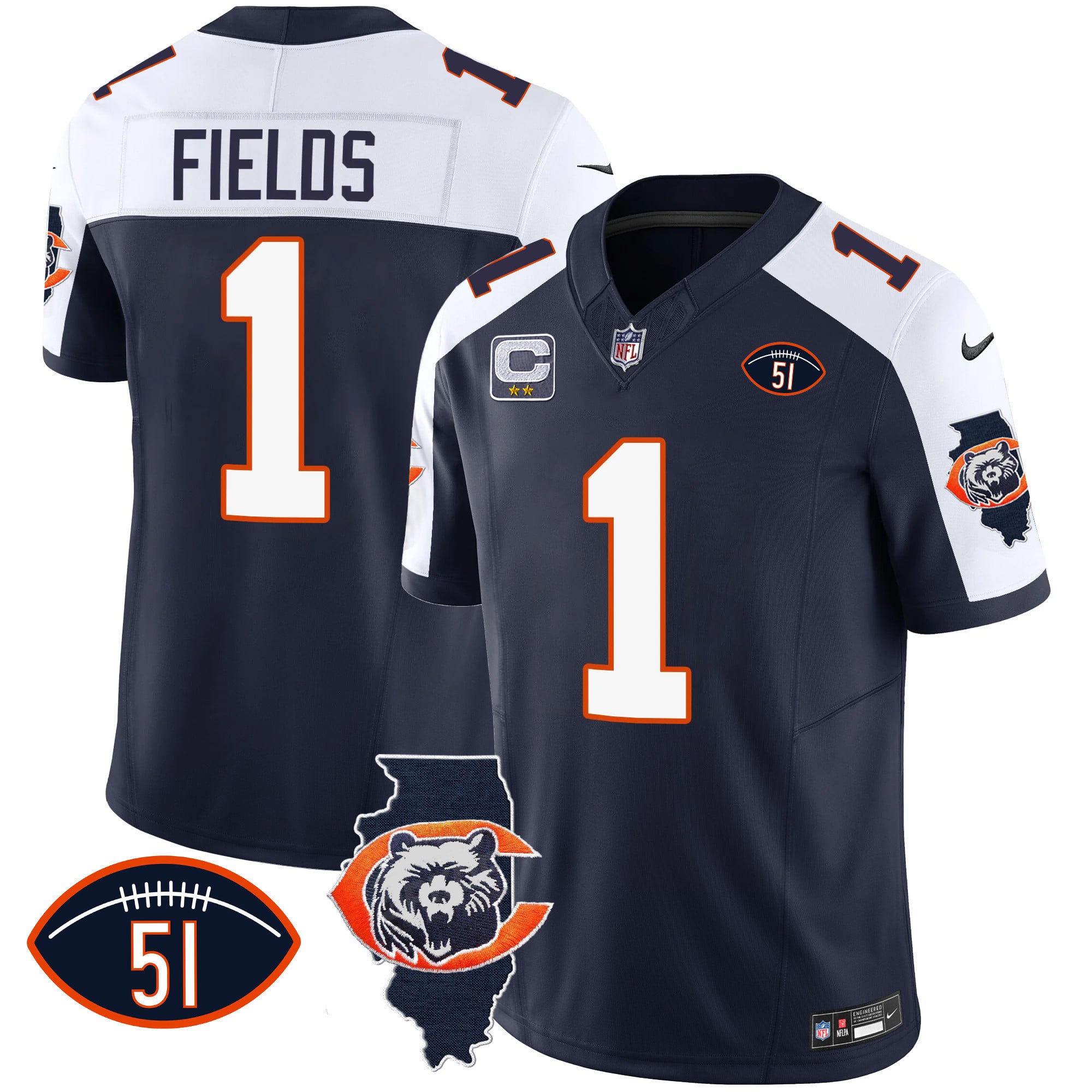 Nike Fields Bears Navy Jersey - Limited Edition #1