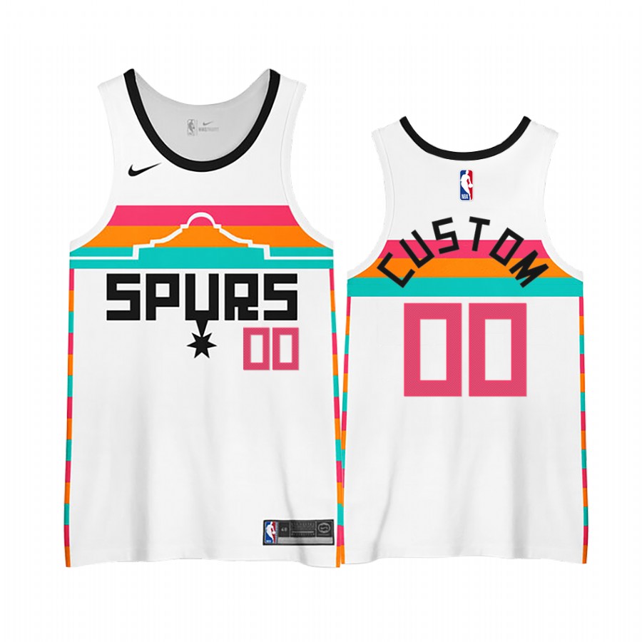 nike fiesta Spurs White Custom Jersey - Nike Spurs White Custom Jersey