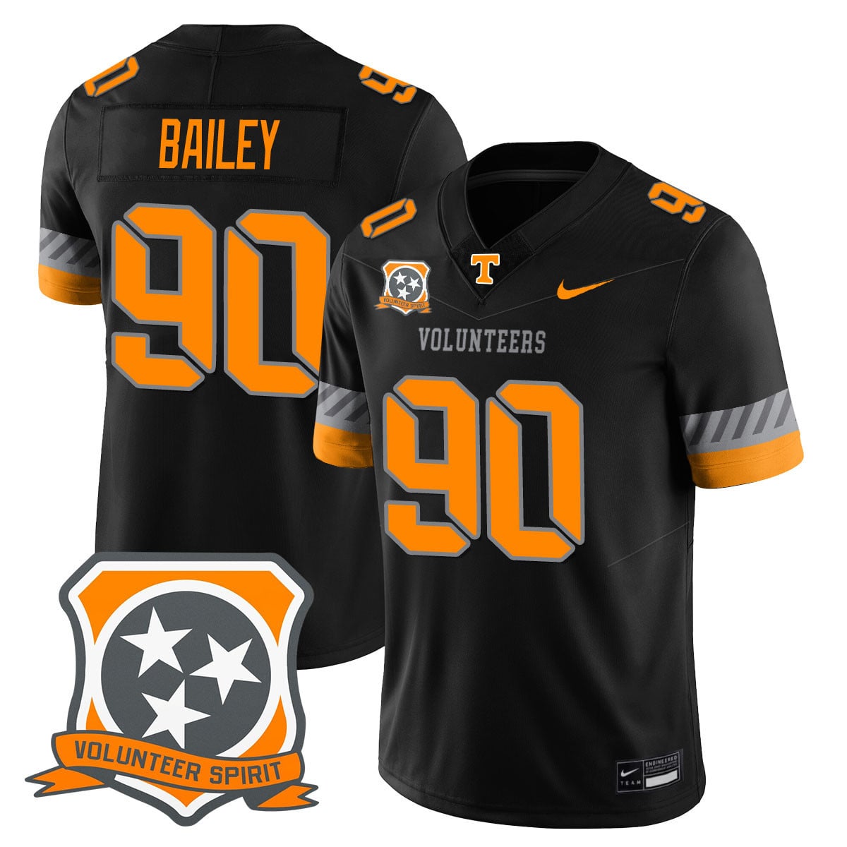 Alternative view of nike football Tennessee Volunteers Gray Jersey - Nike Tennessee