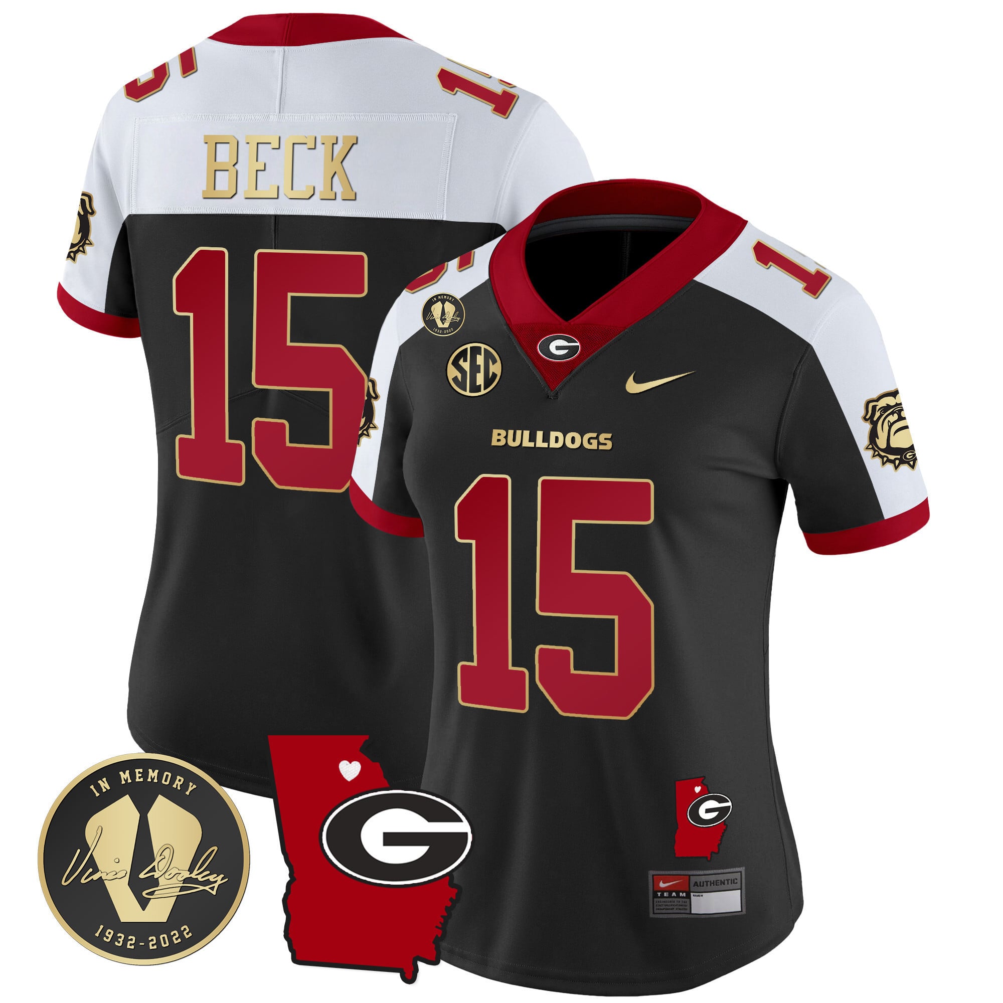 Alternative view of nike Georgia Bulldogs Bowers Jersey - Nike Georgia Bulldogs Bowers #19 3