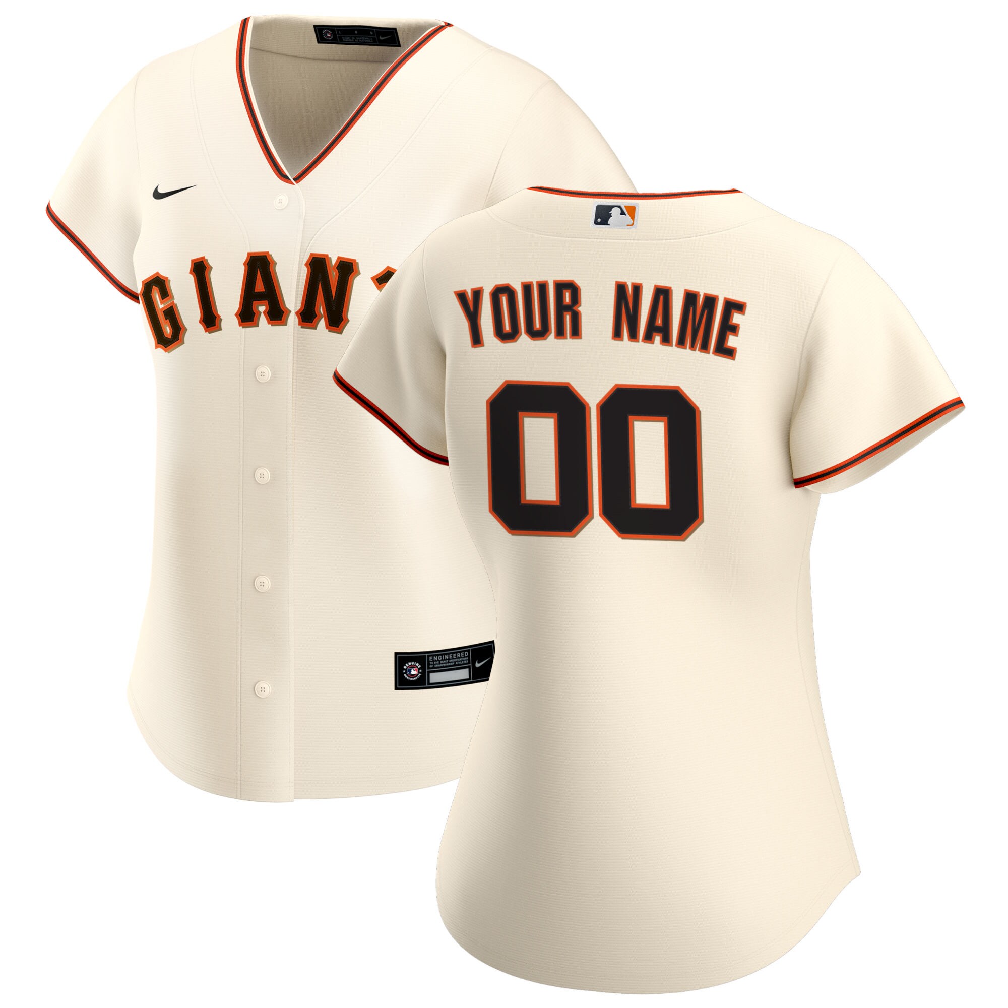 Nike Giants Custom Cream Jersey - Personalized MLB Style
