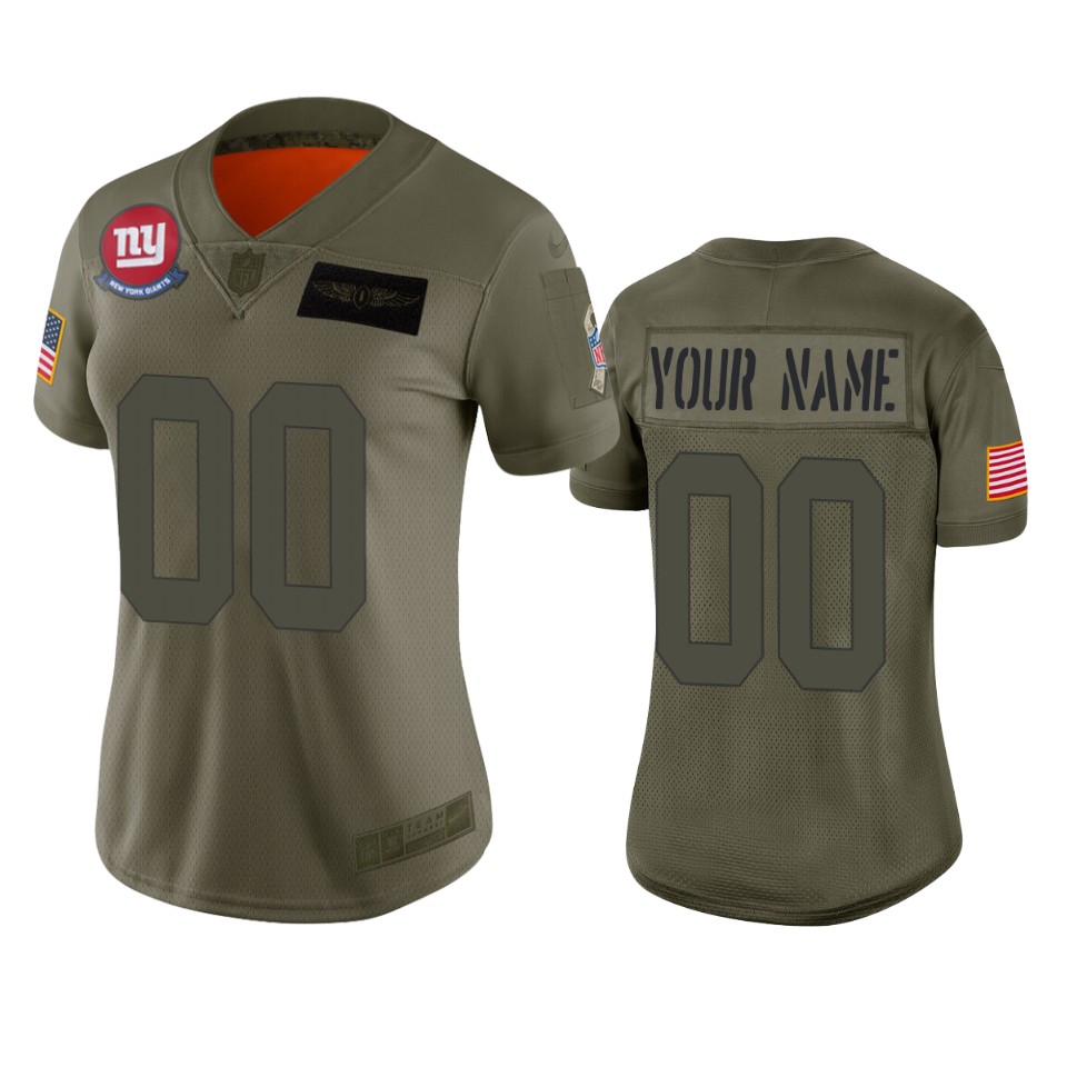 Nike Giants Olive Custom Jersey - Salute to Service