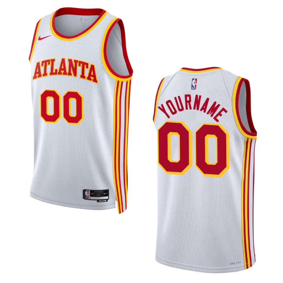 Nike Hawks White Association Jersey - Custom Name & Number
