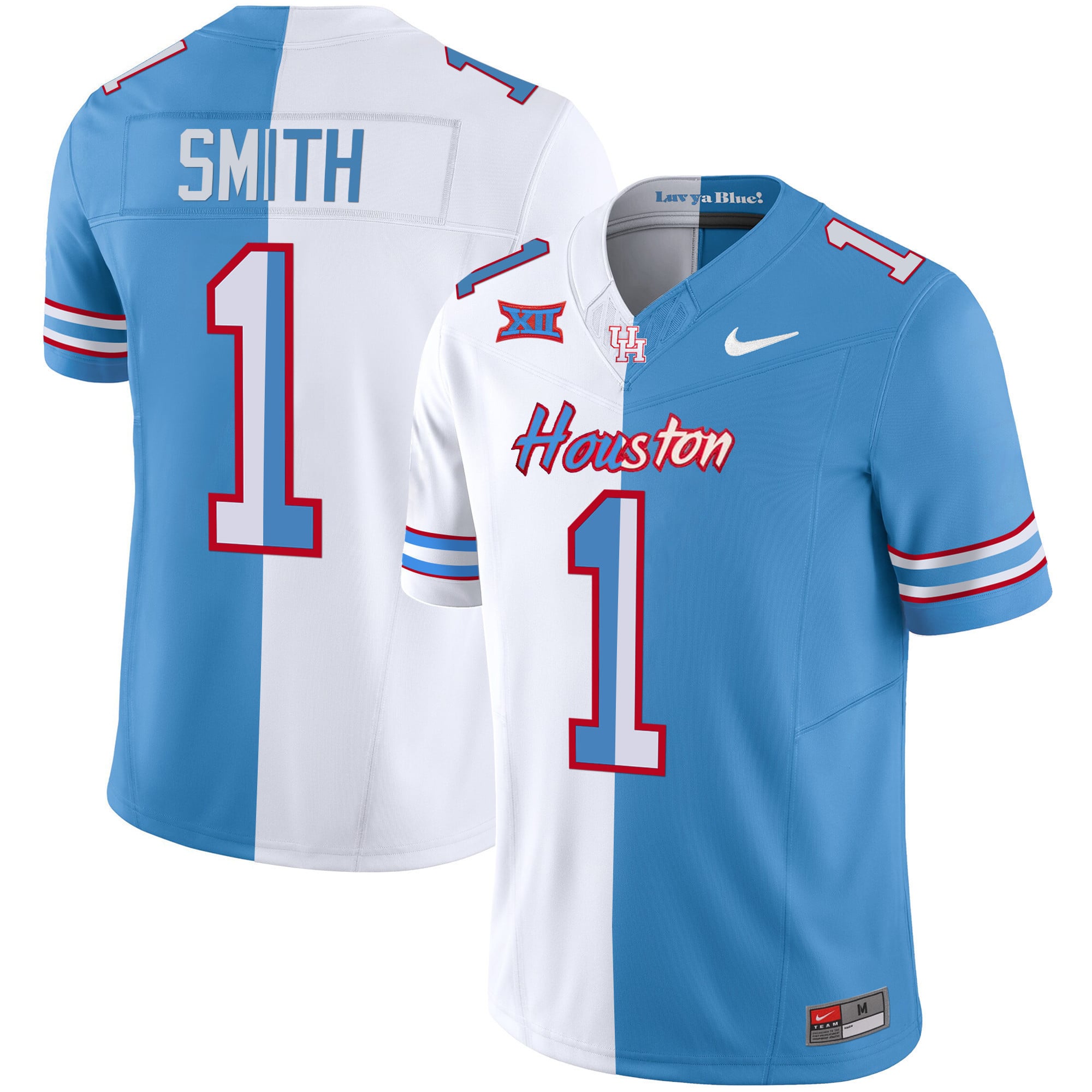 Nike Houston Cougars #1 Jersey - Light Blue & White