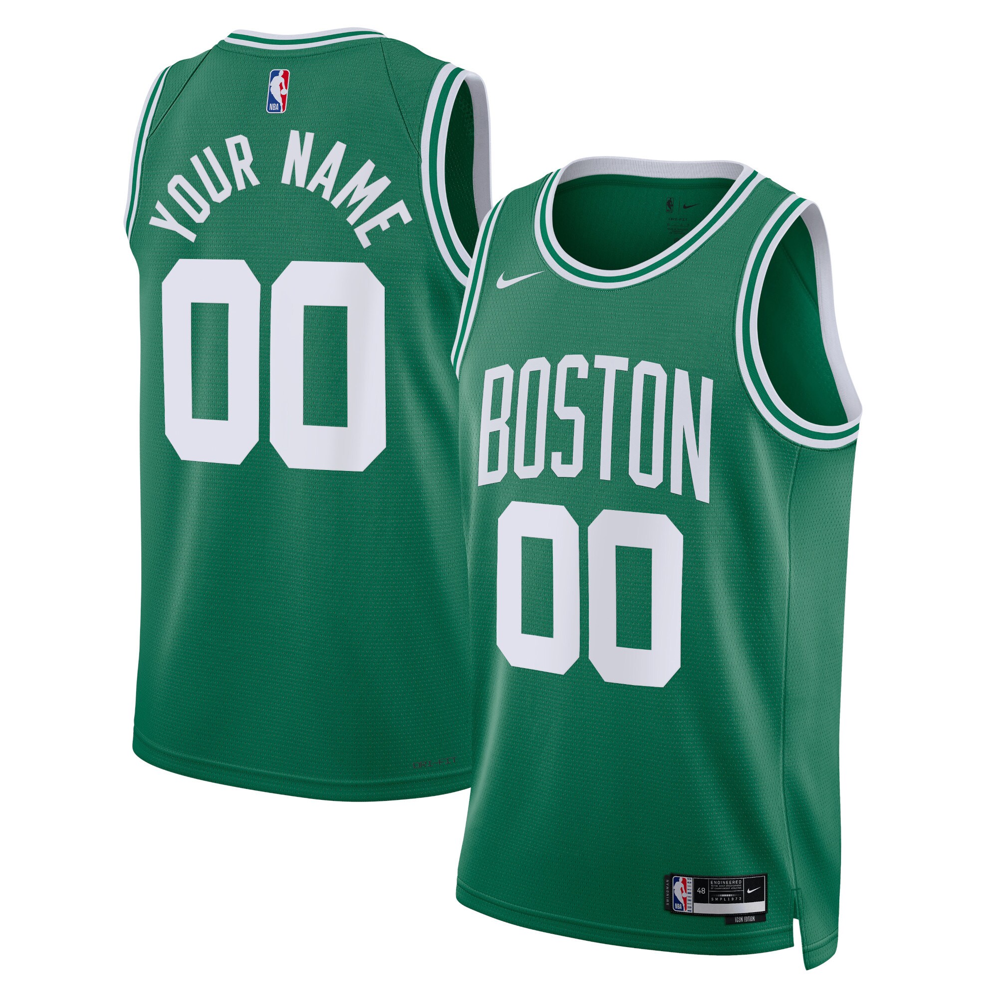 Alternative view of nike icon Celtics Green Custom Jersey - Nike Celtics Green Icon