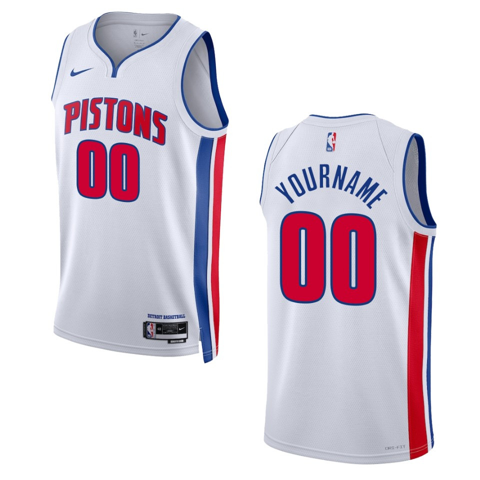 nike icon Pistons White Custom Jersey - Nike Pistons White Icon Jersey