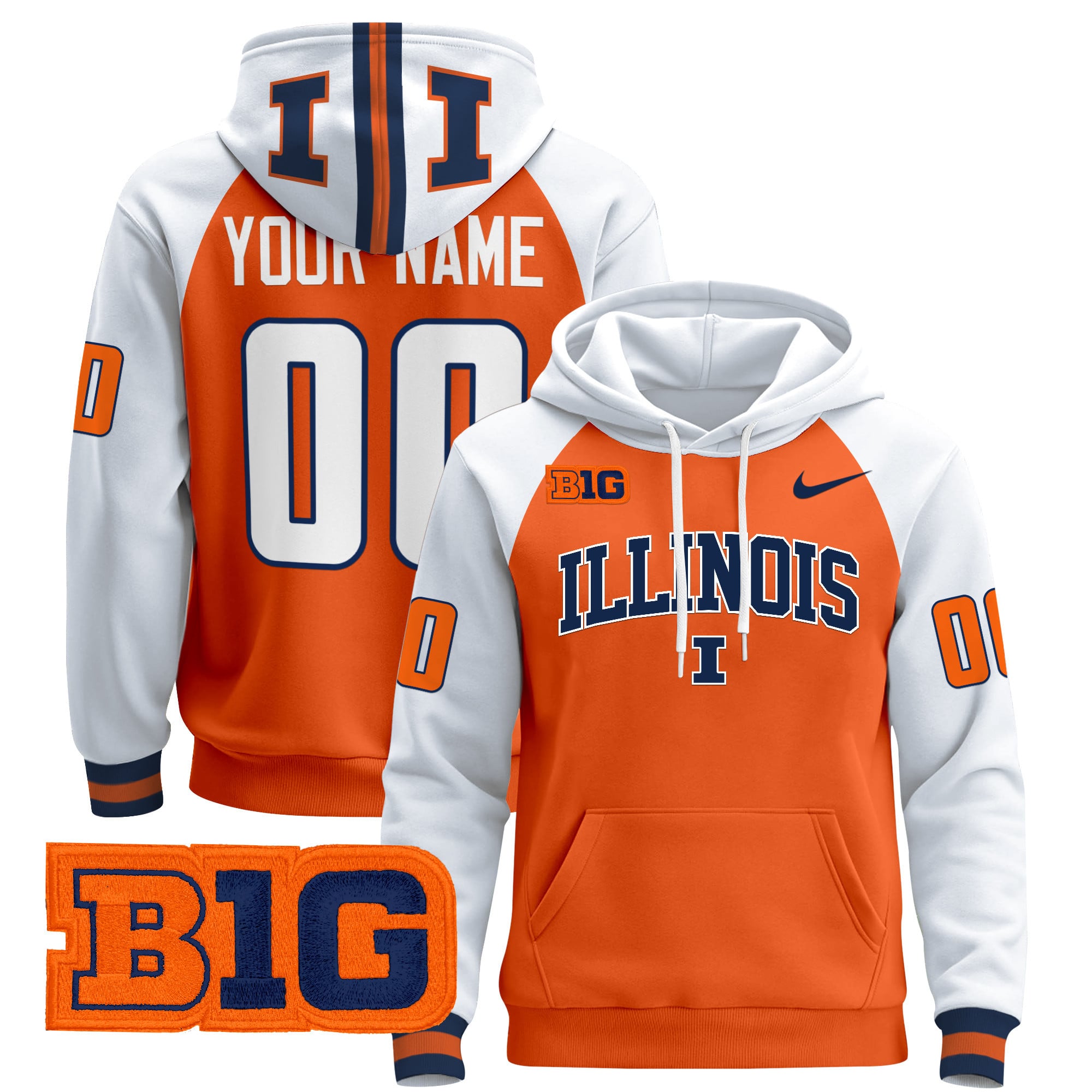 Alternative view of nike Illinois Fighting Illini Hoodie - Nike Illinois Fighting Illini