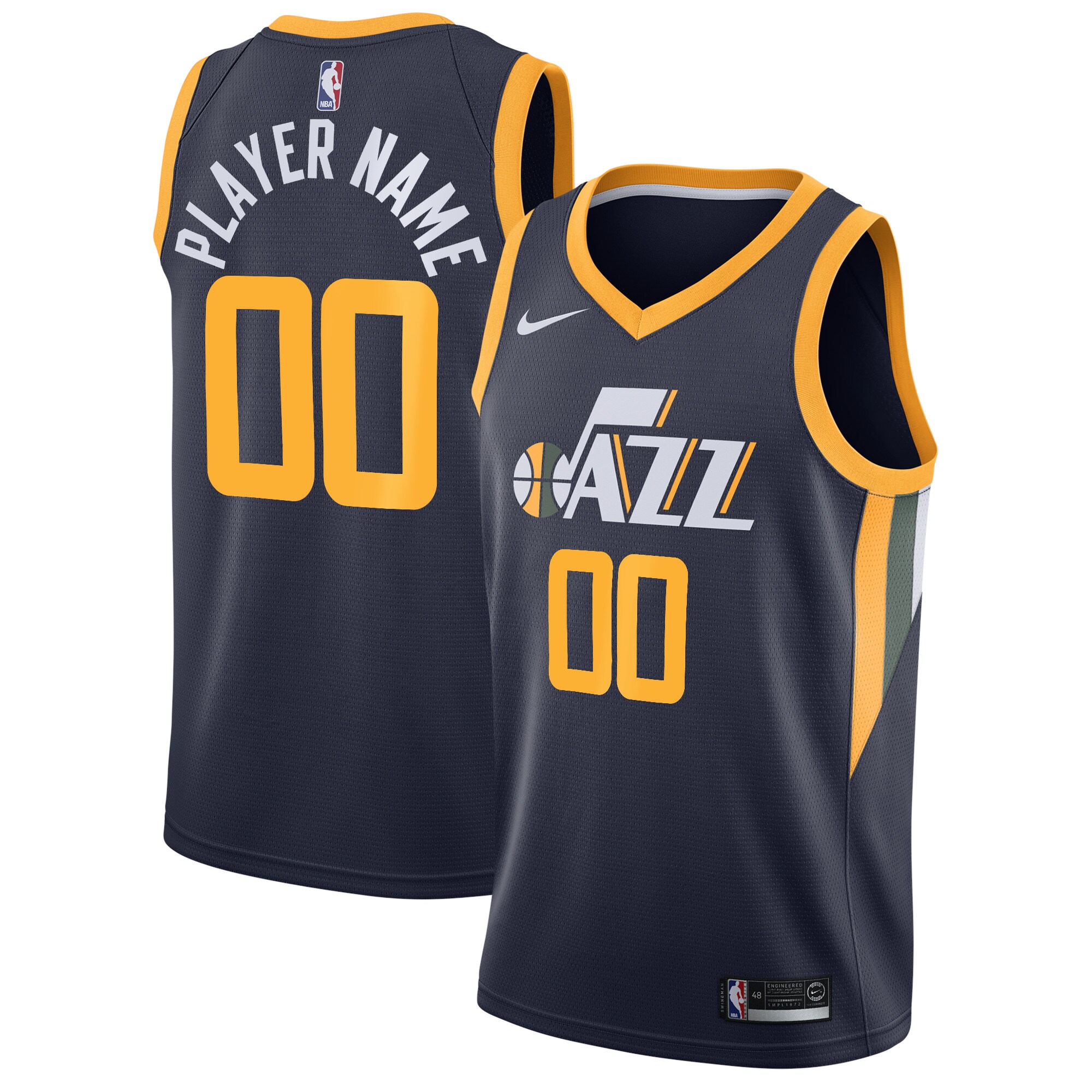 Alternative view of Nike Jazz Navy Jersey - Custom Player - Statement Edition