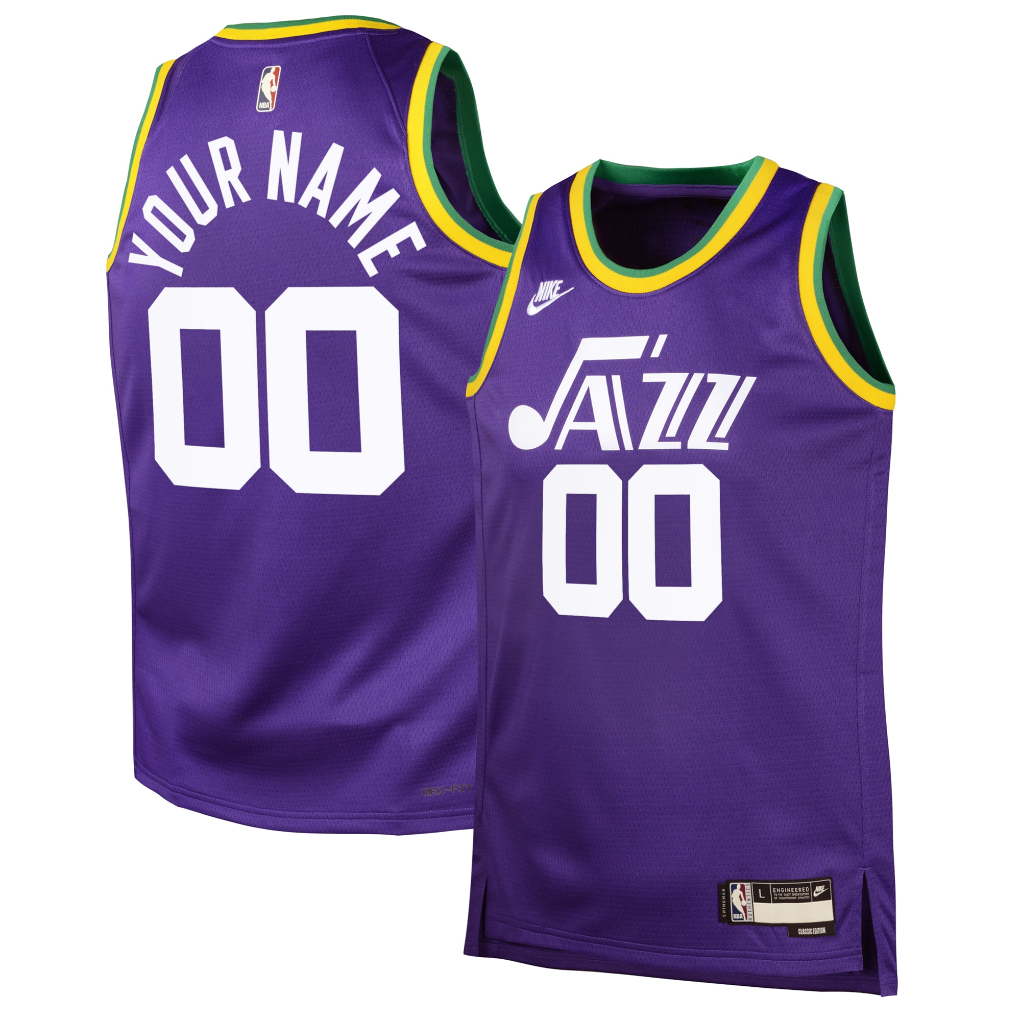Nike Jazz Purple Jersey - Custom Name & Number - Classic Edition