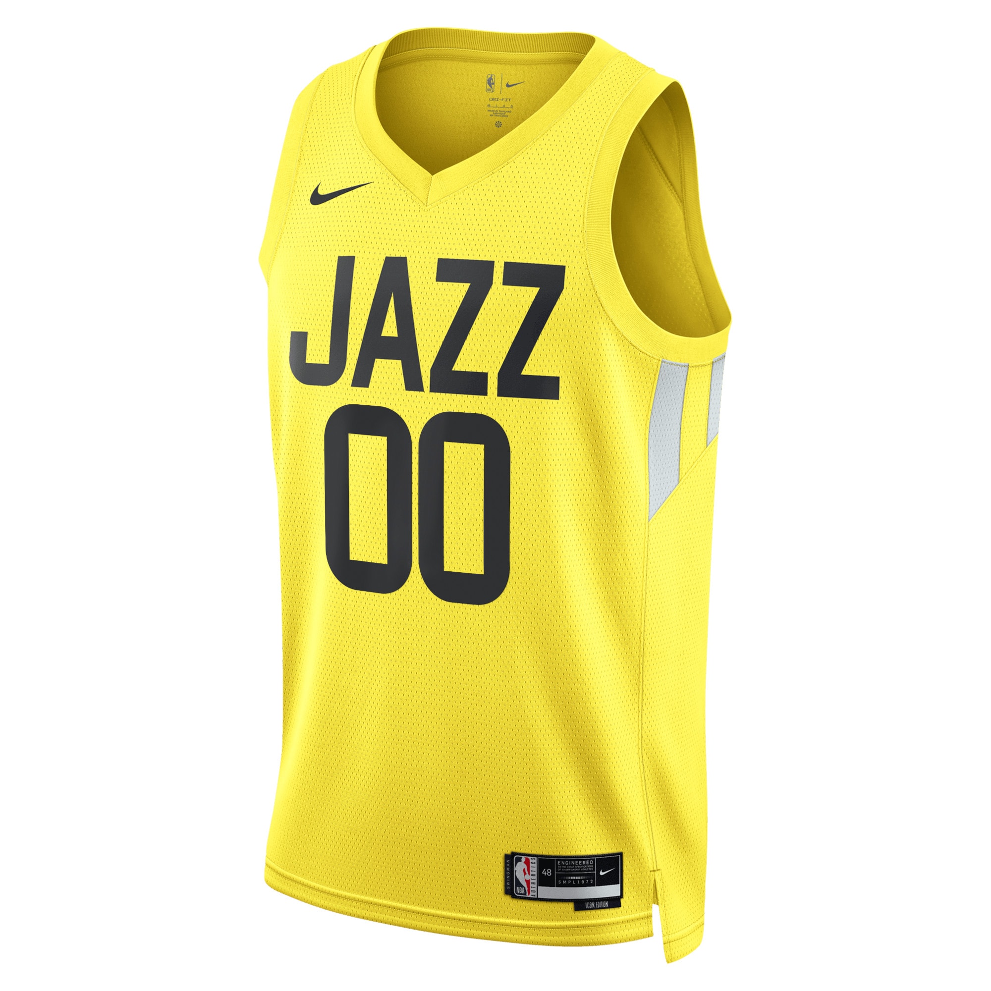 Alternative view of nike Jazz Yellow Custom Jersey - Nike Jazz Yellow Icon Jersey - Custom