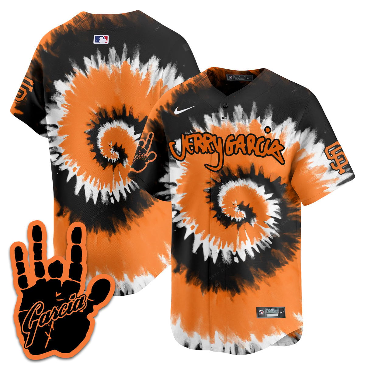 Alternative view of Nike Jerry Garcia Giants Jersey - Tie Dye Limited Edition