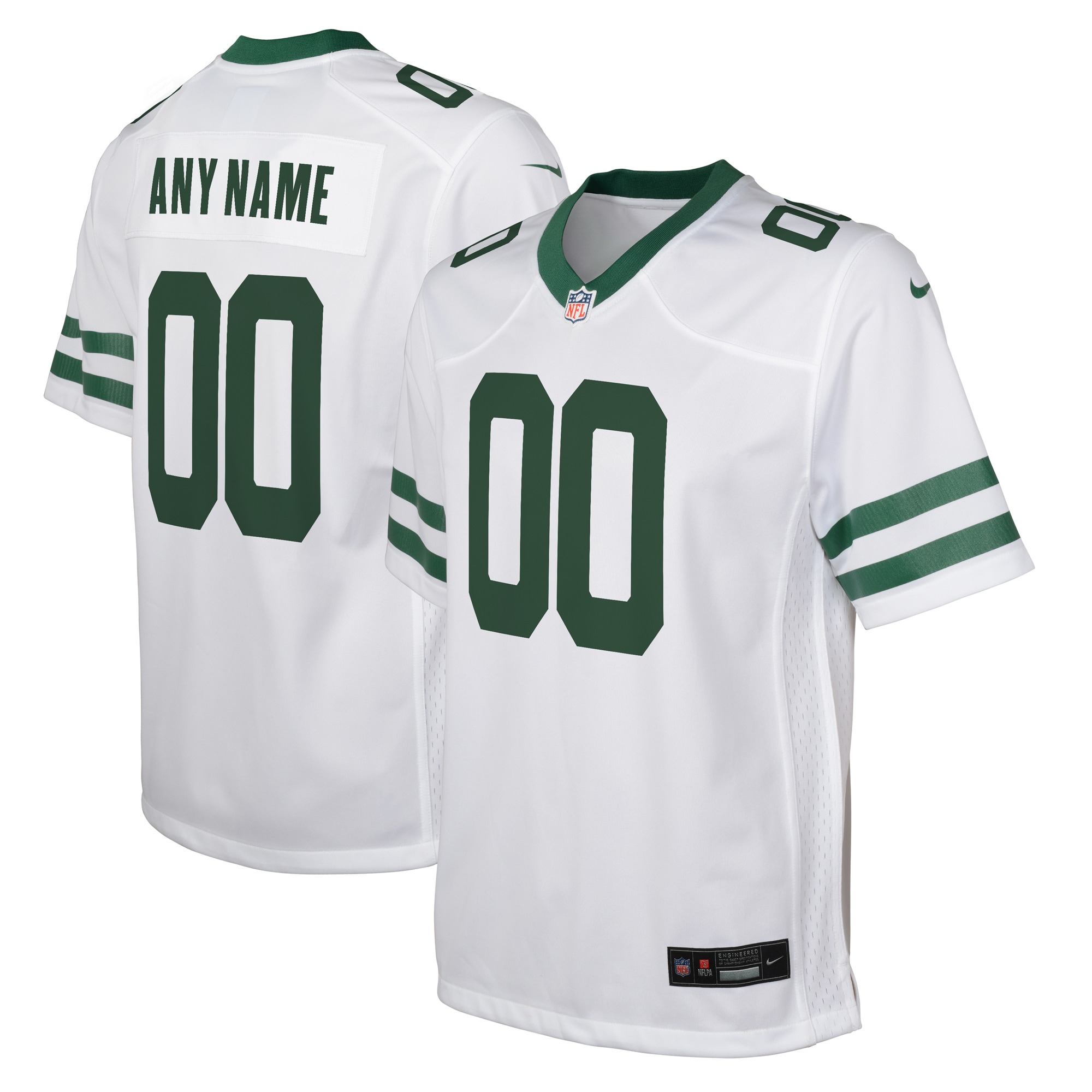 nike Jets White Green Custom Jersey - Nike Jets White & Green Custom