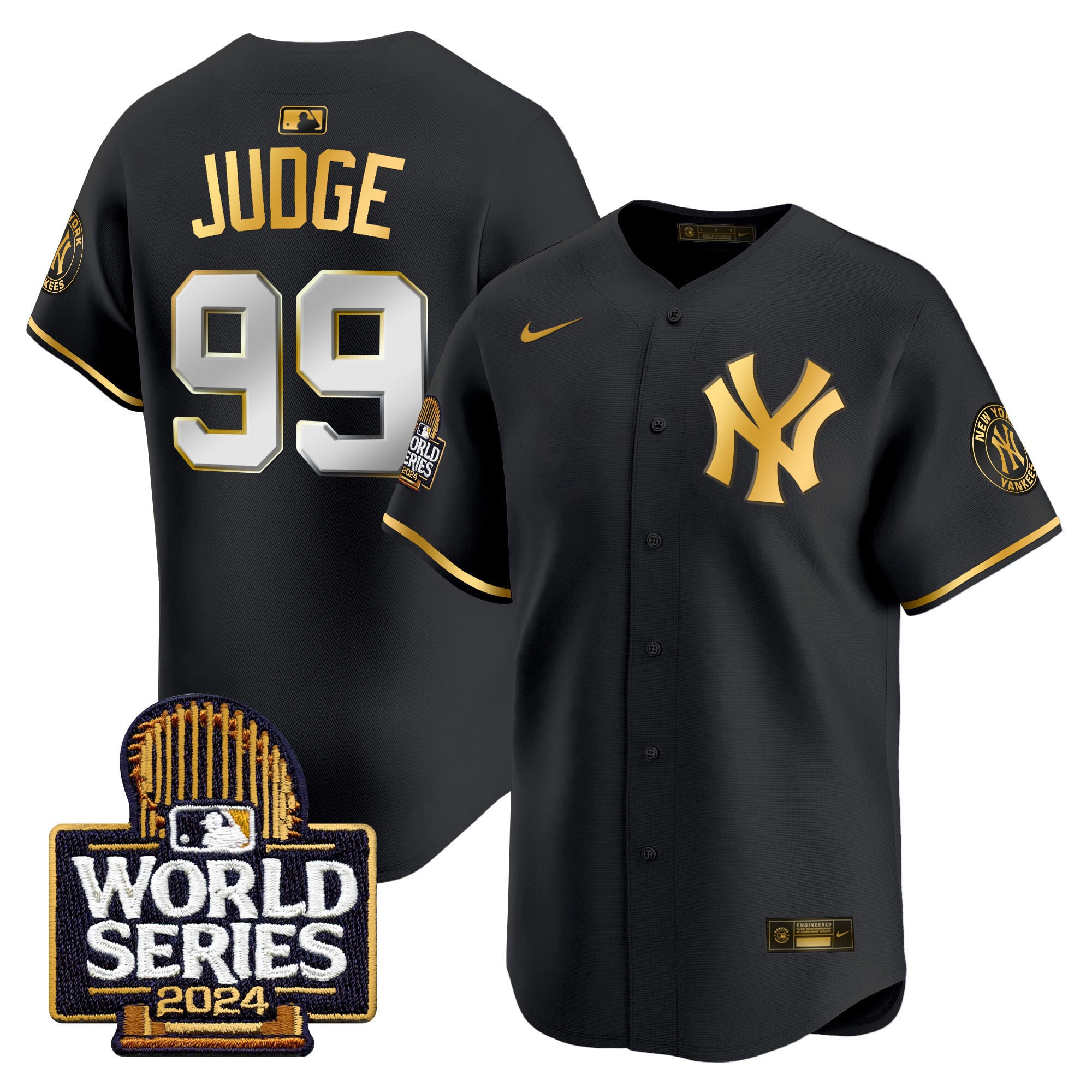 Nike Judge Yankees Black Gold Jersey - 2024 World Series