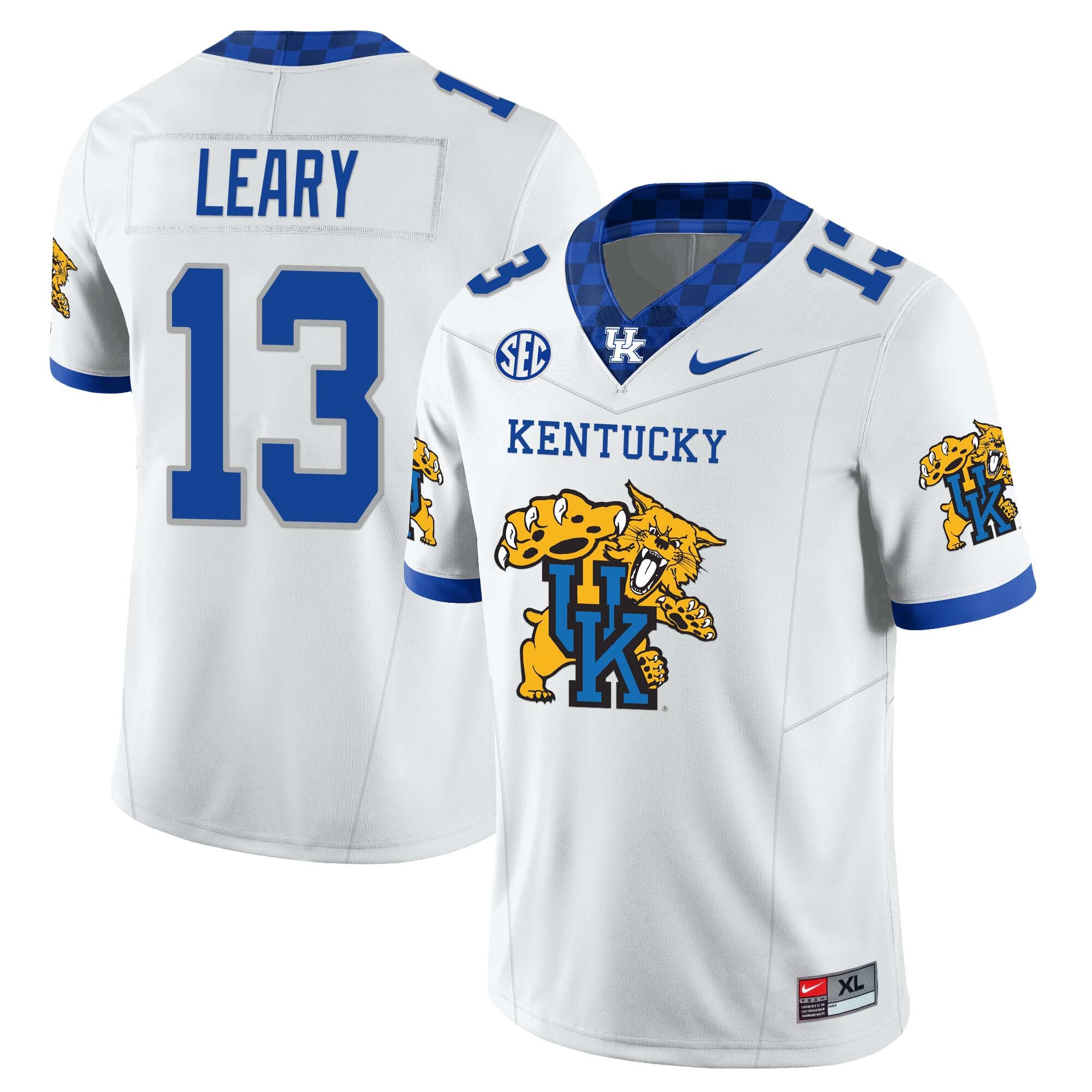 Alternative view of Nike Kentucky Wildcats #7 Jersey - White & Blue