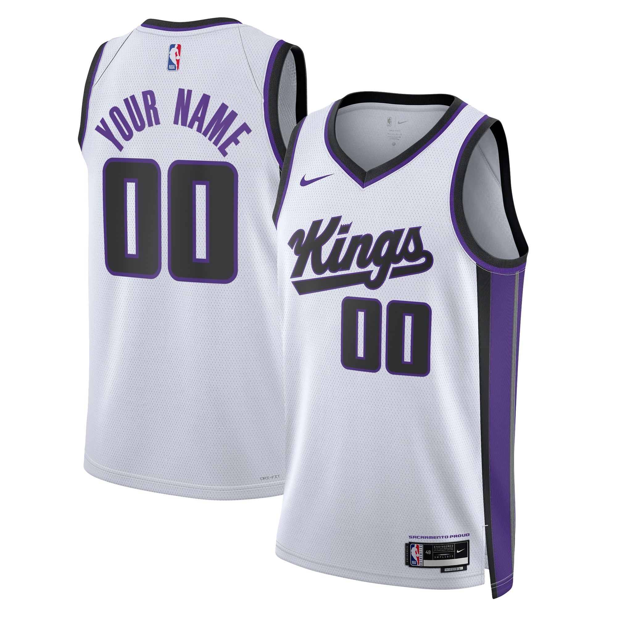 Nike Kings White Custom Jersey - Association Edition