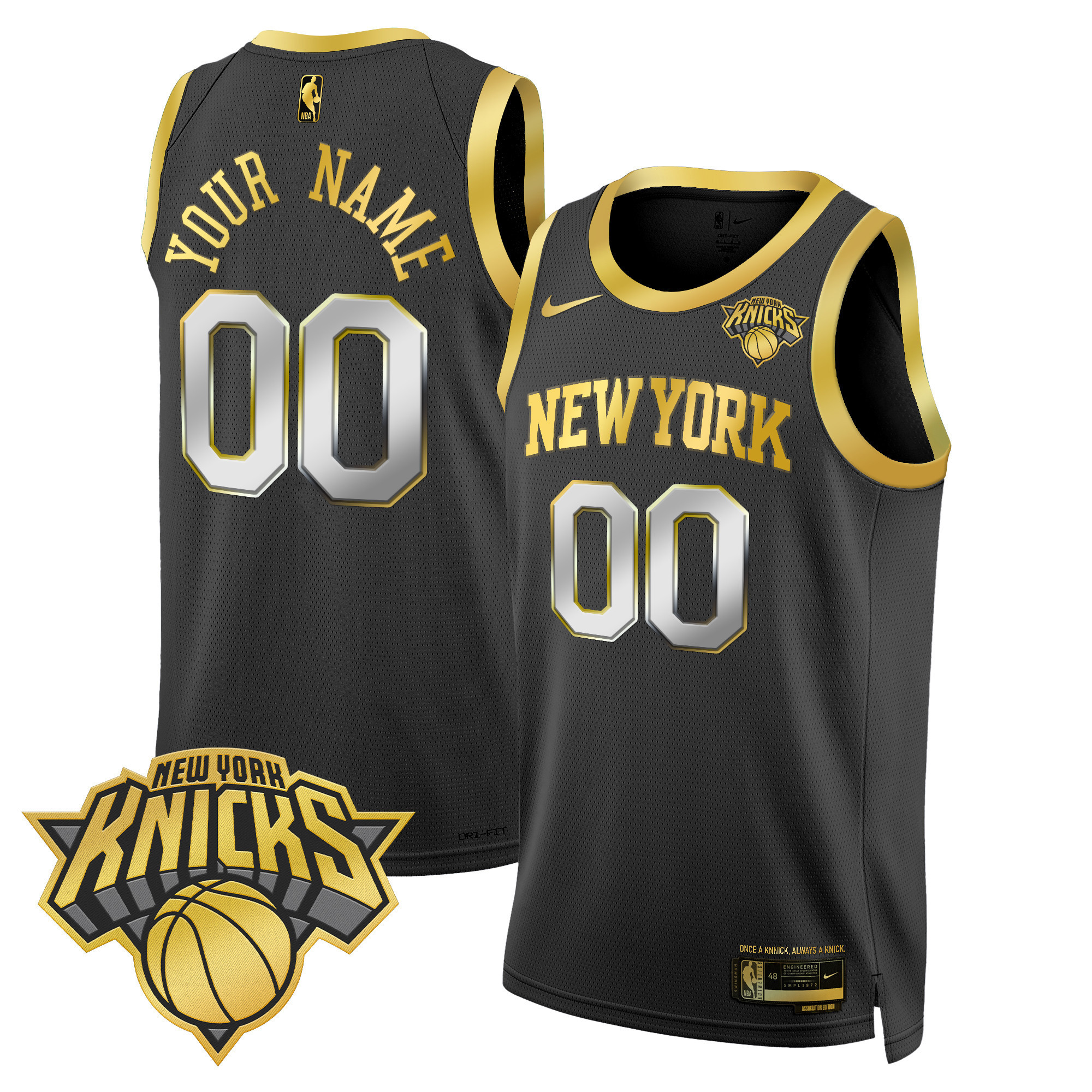 Alternative view of Nike Knicks Gold Trim Jersey - Nike Knicks White Gold Trim Jersey