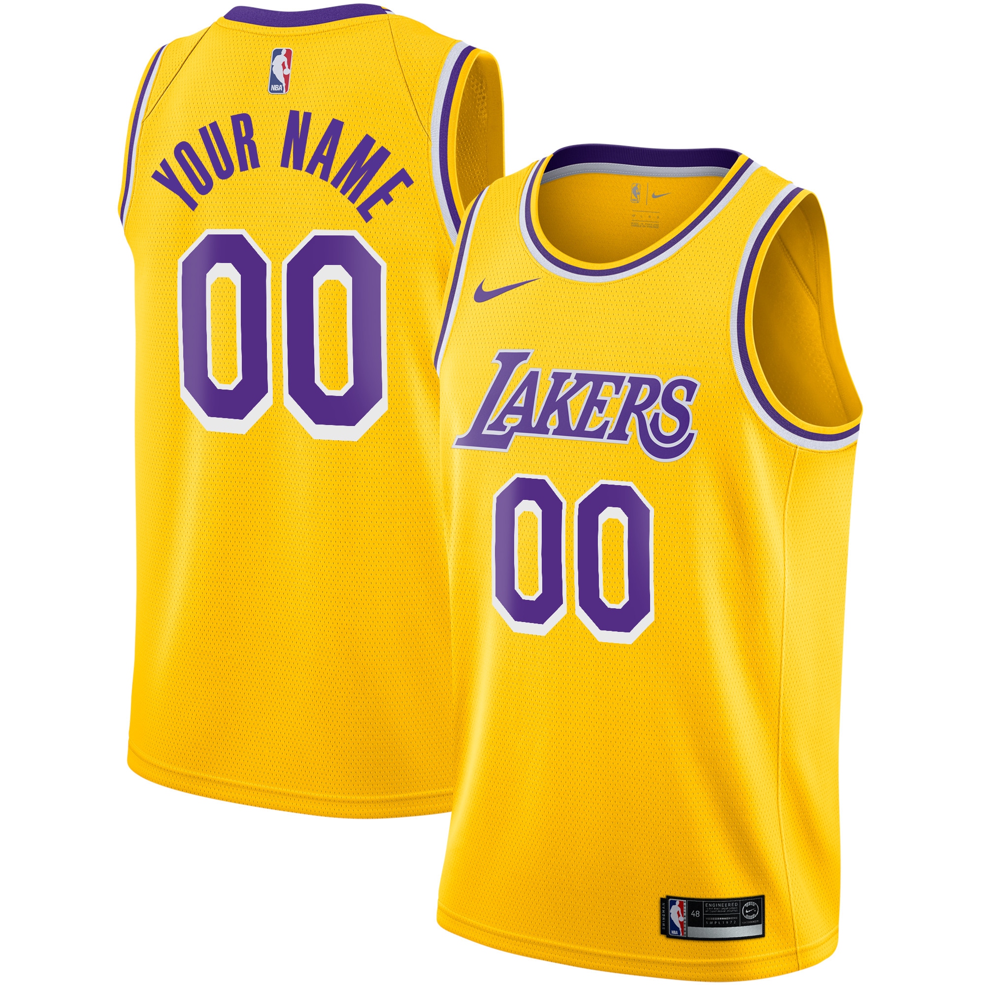 Nike Lakers Gold Jersey - Custom Name & Number - Fanatics